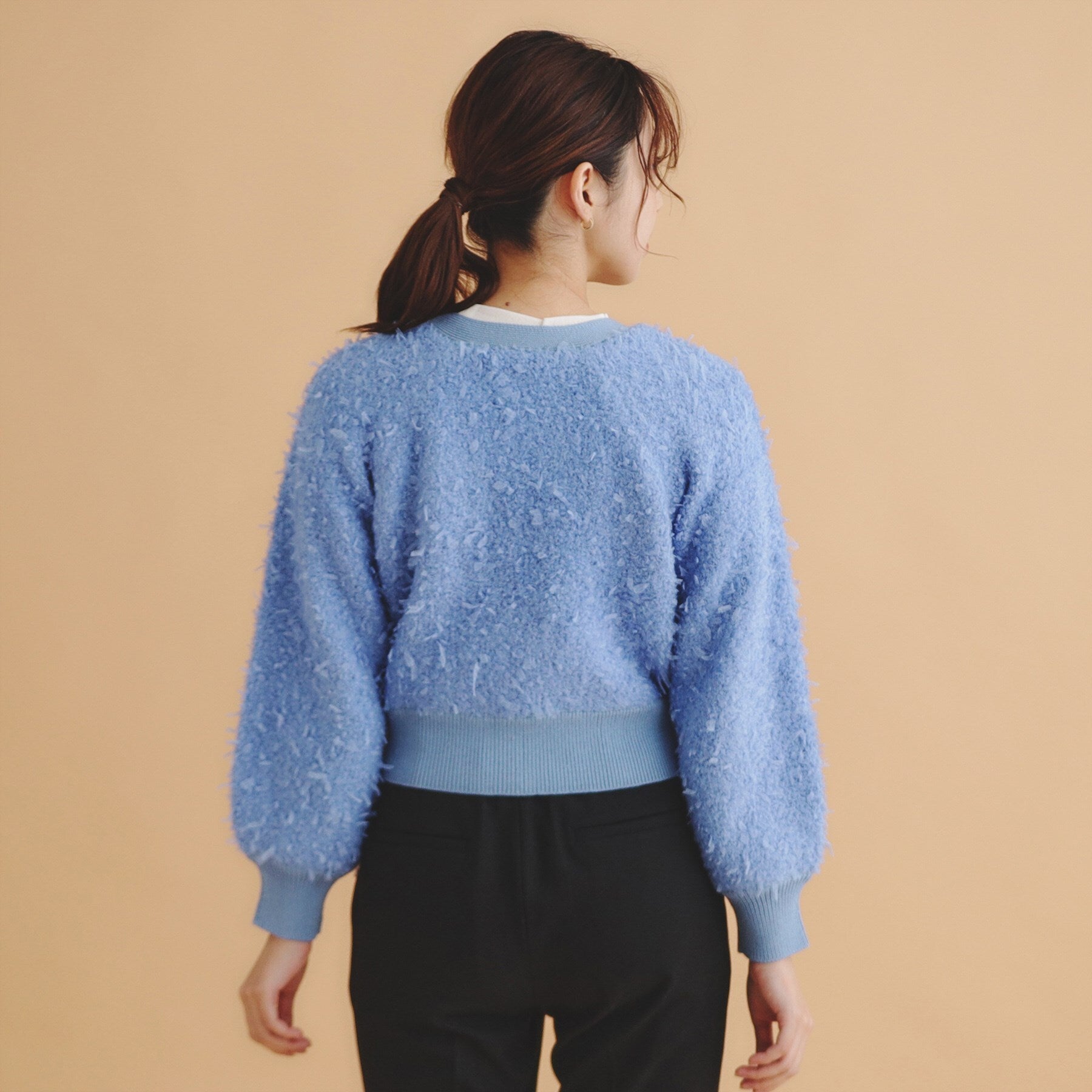 インデックス index チュールフラッグVネックカーディガン【洗濯機可】