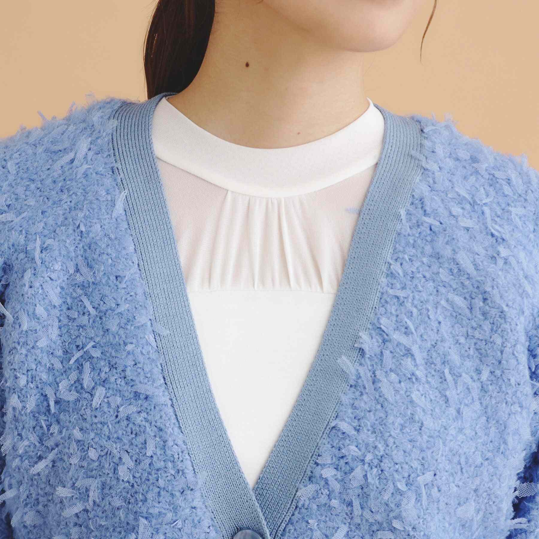 インデックス index チュールフラッグVネックカーディガン【洗濯機可】