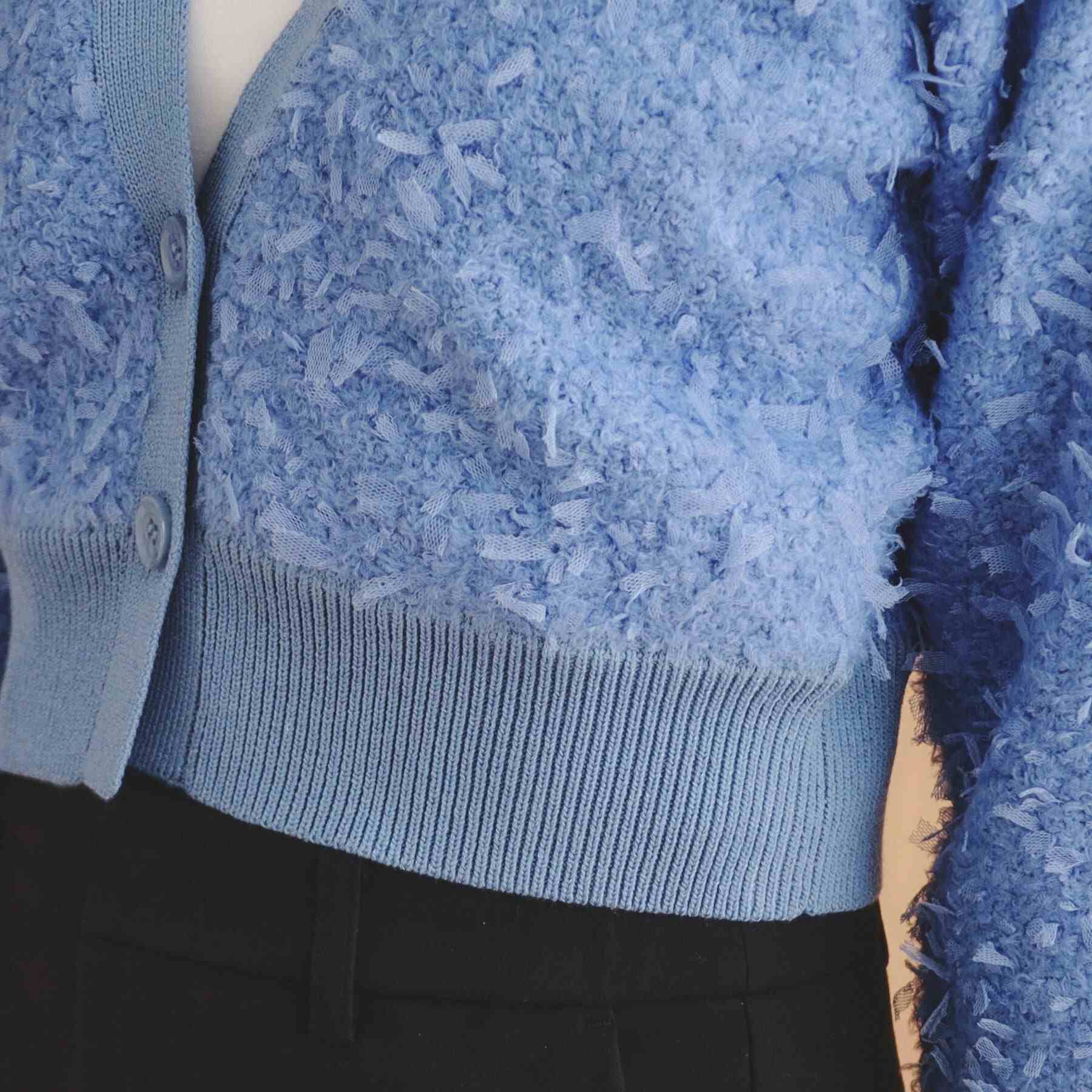 インデックス index チュールフラッグVネックカーディガン【洗濯機可】