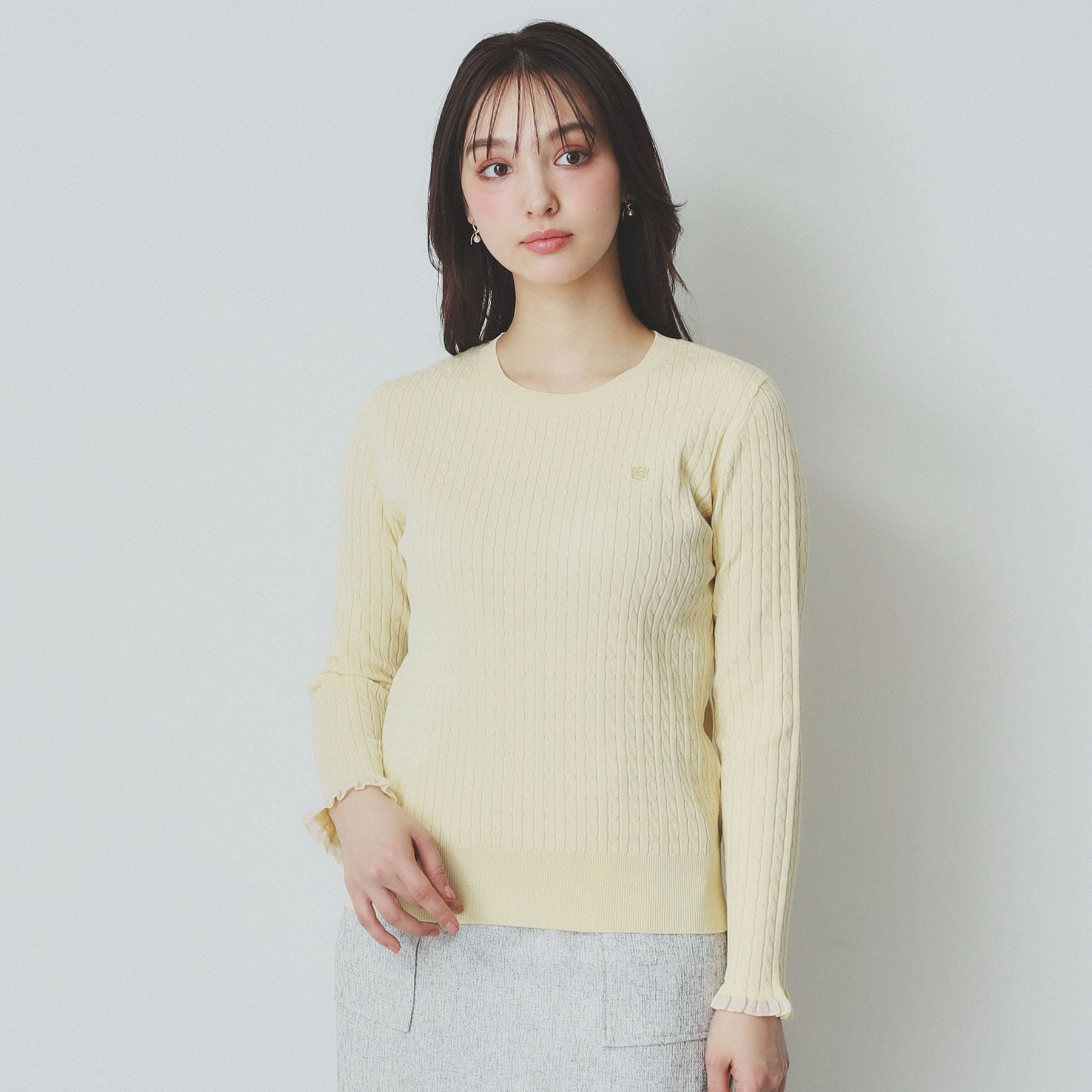 index index knit with cable gold motif [machine washable]