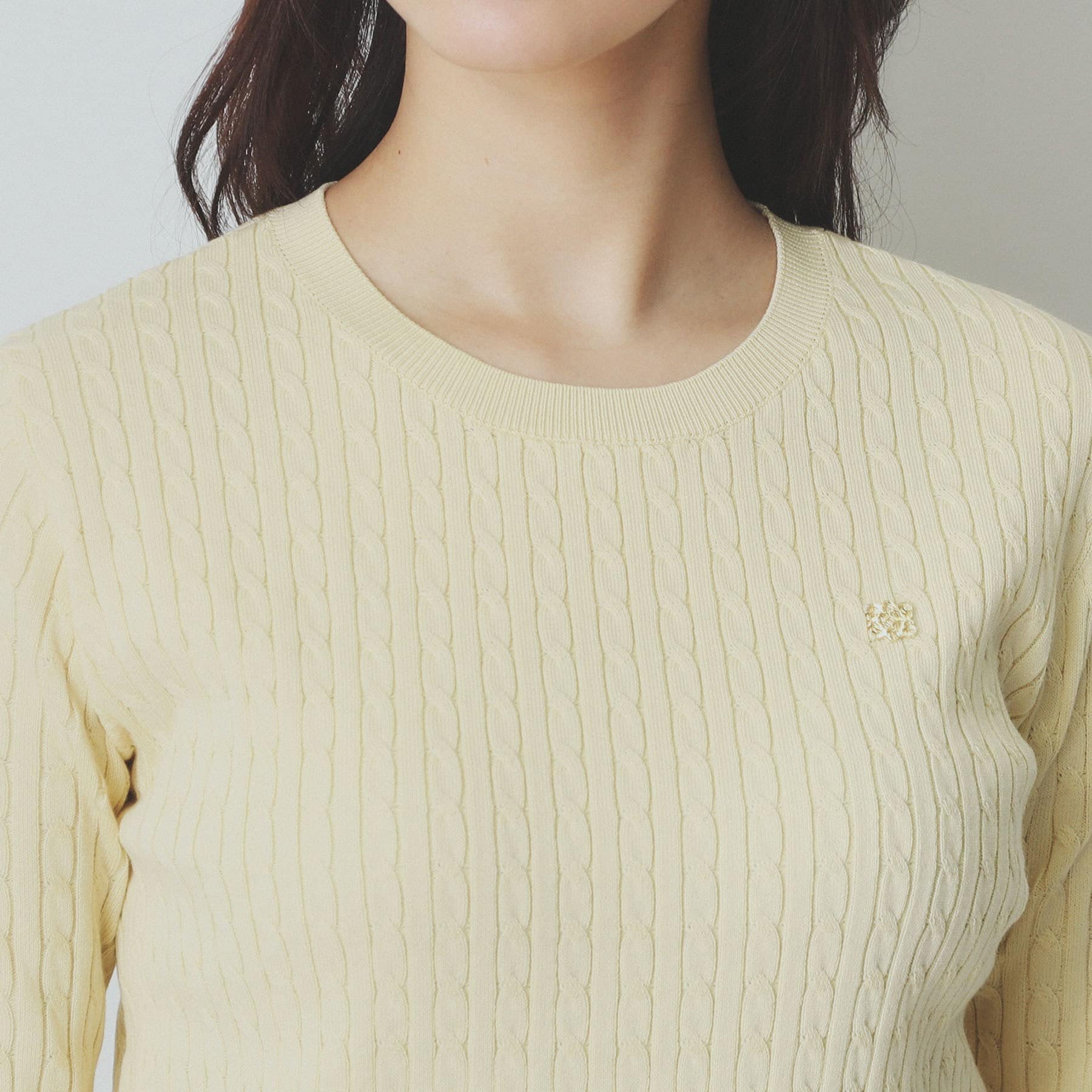 index index knit with cable gold motif [machine washable]