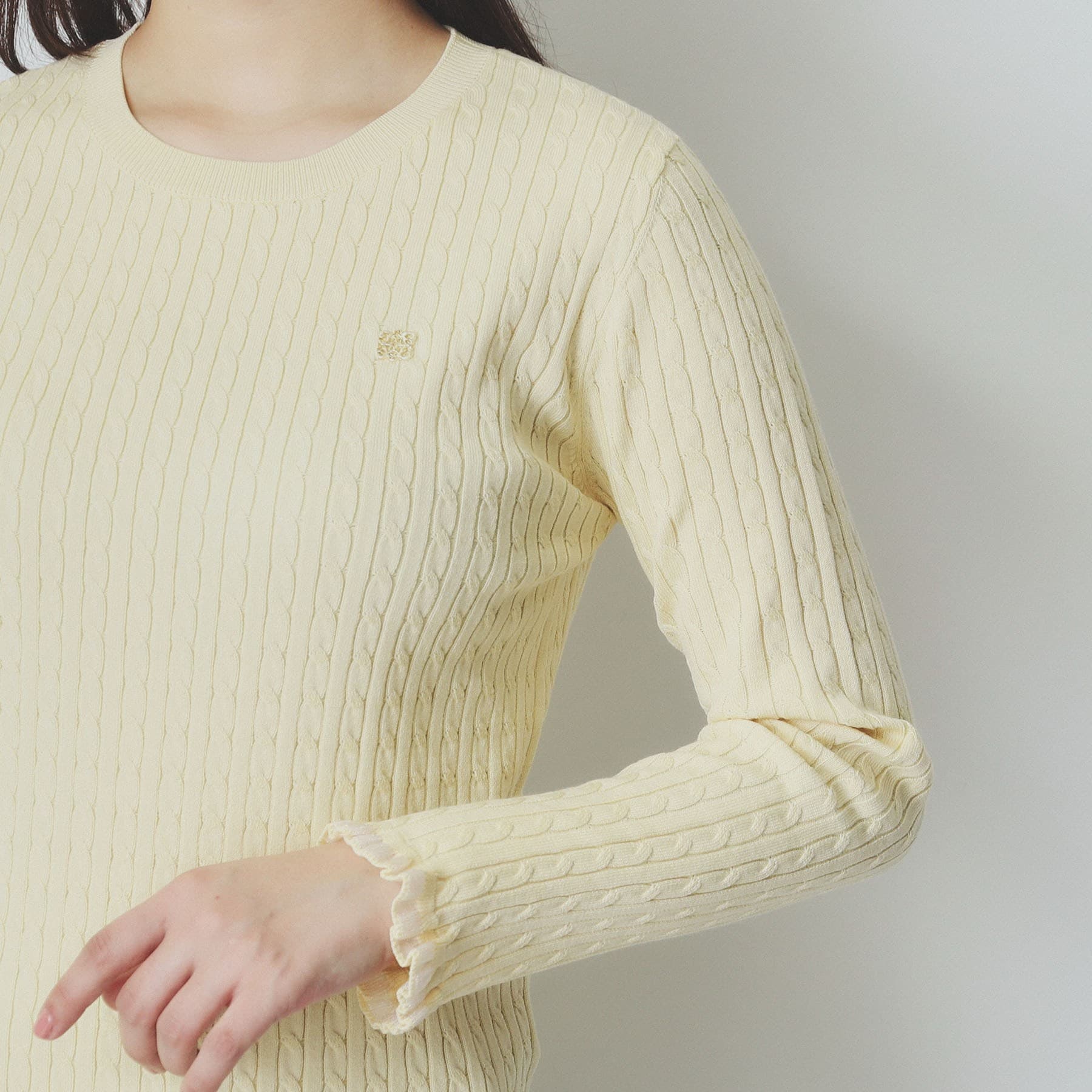 index index knit with cable gold motif [machine washable]