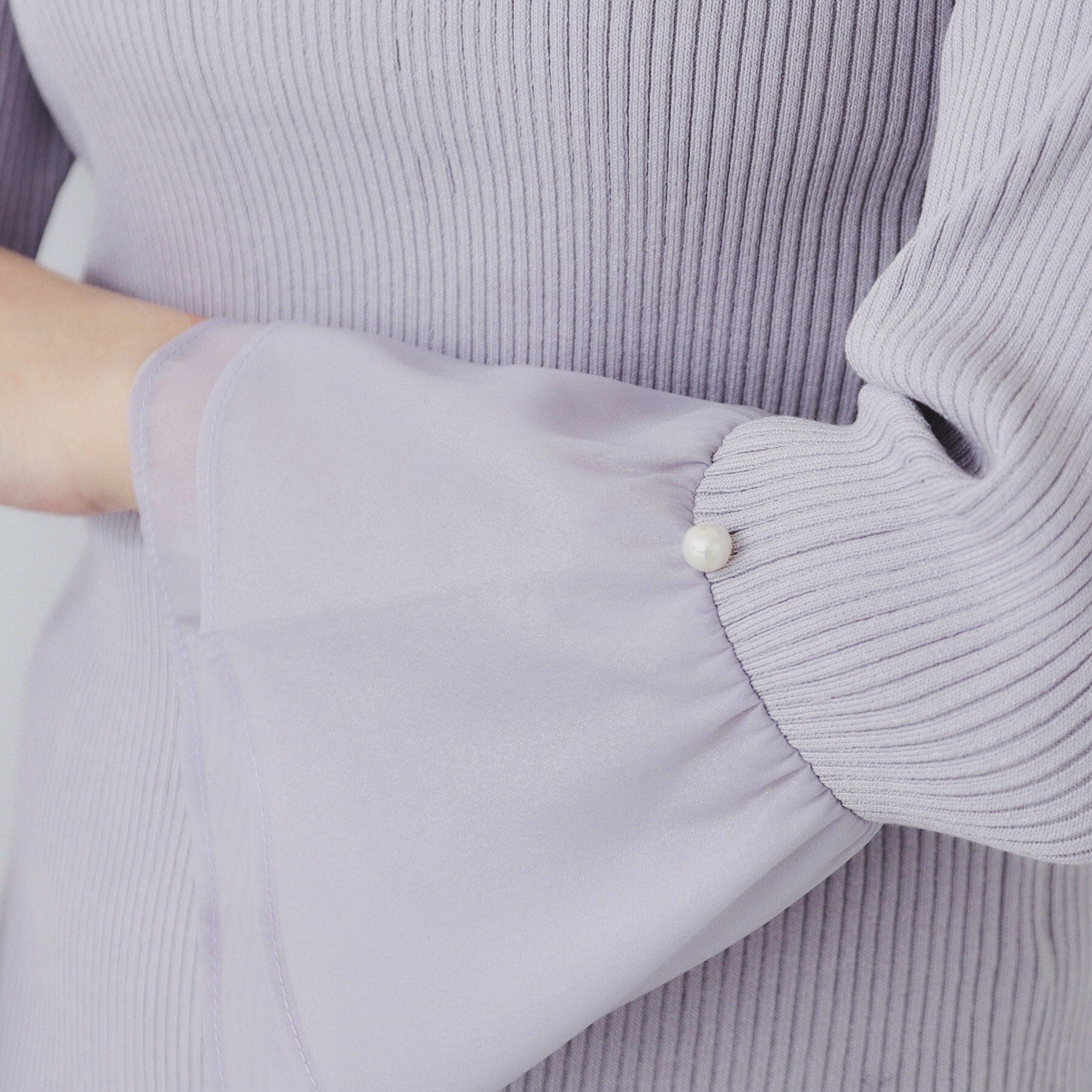 インデックス index リブオーガンフレアスリーブニット【洗濯機可】 （ブラック(019)） ブラック(019)