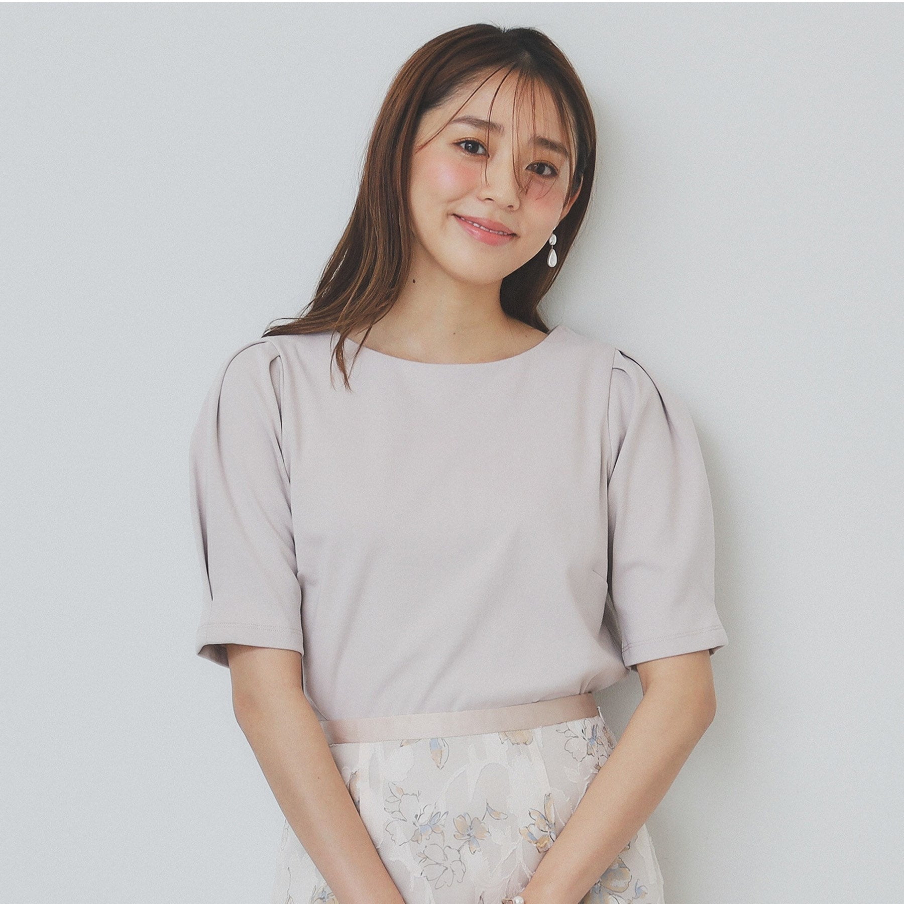 インデックス index コットンスムースタックスリーブトップス【洗濯機可・UVケア・接触冷感】 （ブラウン(844)） ブラウン(844)