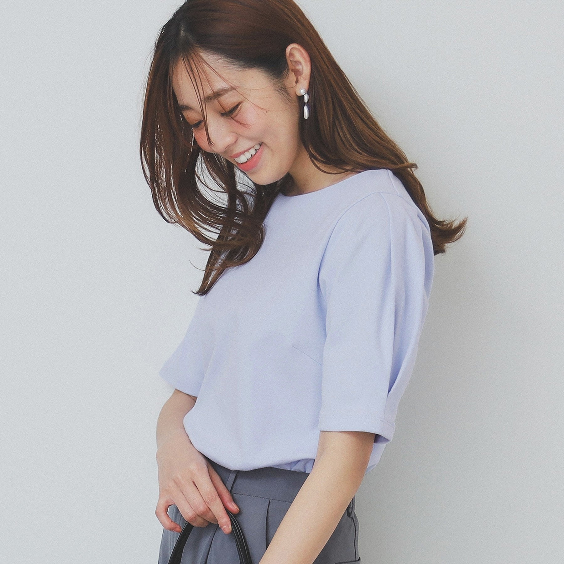 インデックス index コットンスムースタックスリーブトップス【洗濯機可・UVケア・接触冷感】 （ブラウン(844)） ブラウン(844)