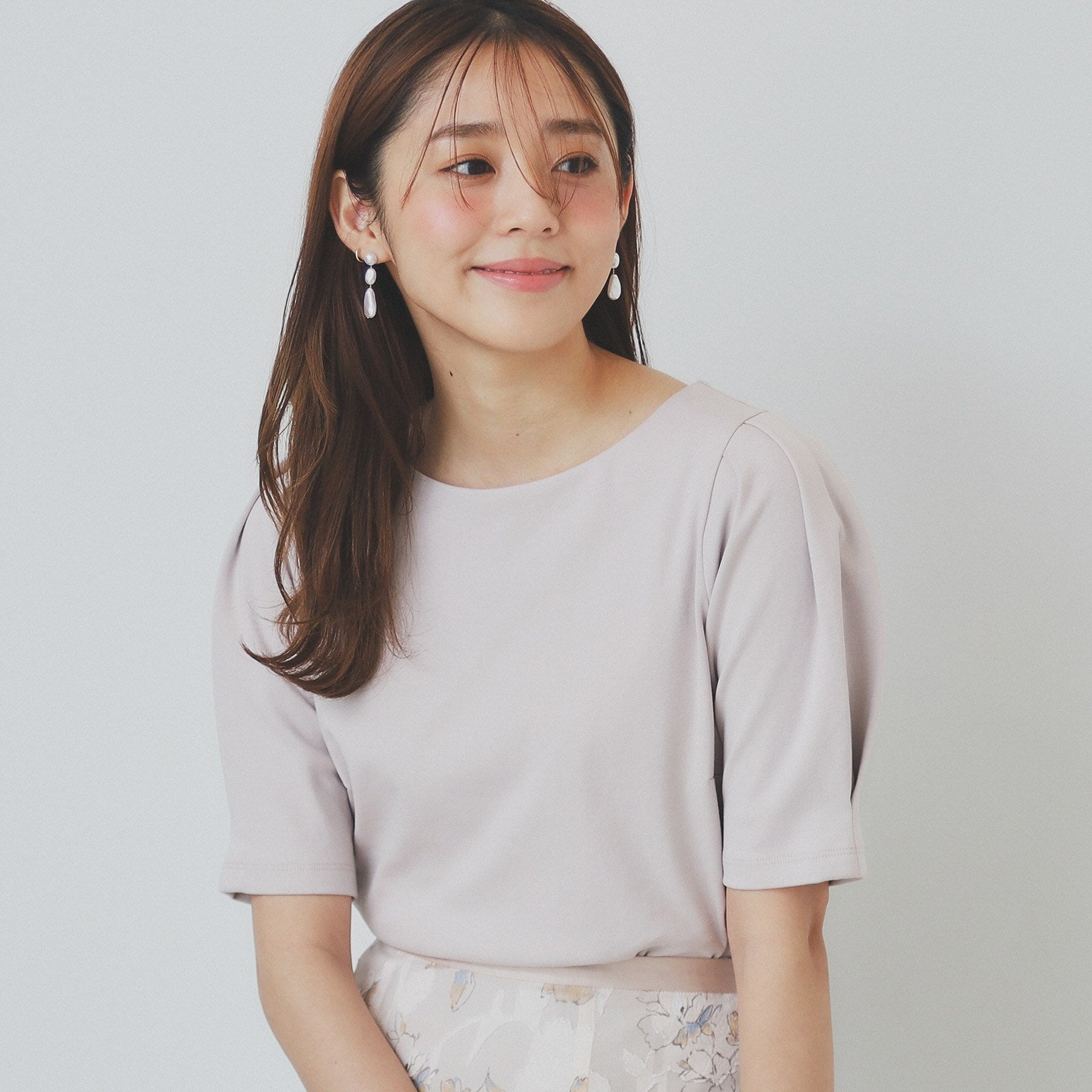 インデックス index コットンスムースタックスリーブトップス【洗濯機可・UVケア・接触冷感】 （グレージュ(050)） グレージュ(050)