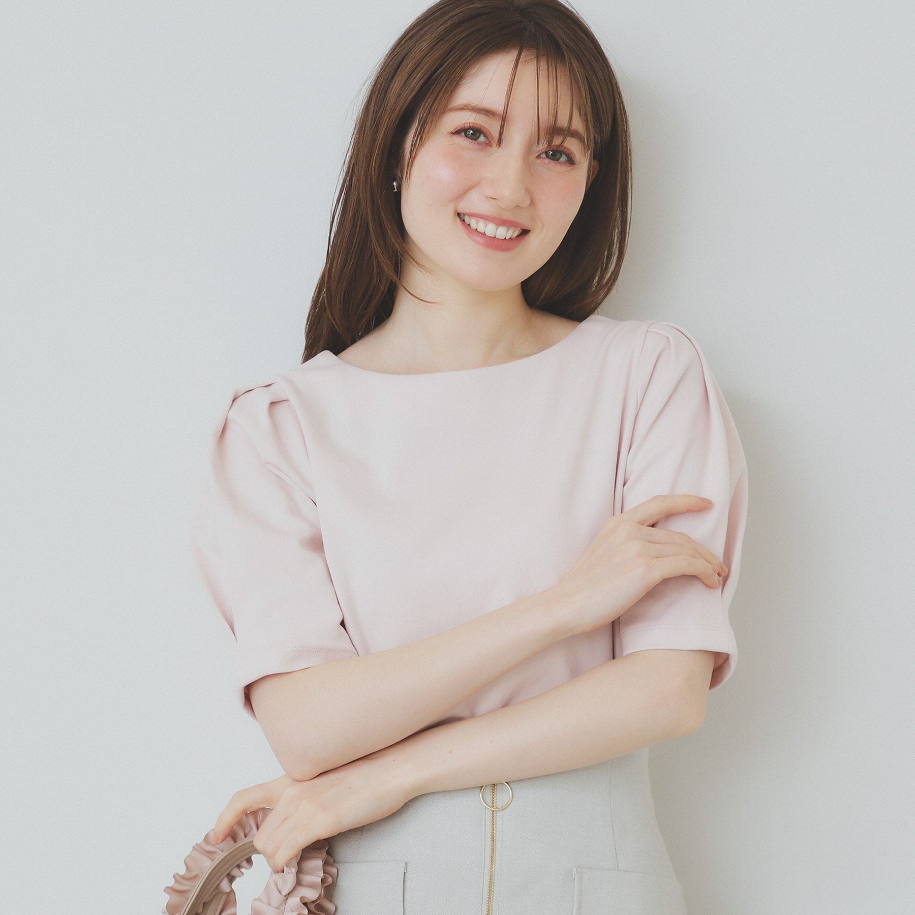 インデックス index コットンスムースタックスリーブトップス【洗濯機可・UVケア・接触冷感】 （ライトピンク(870)） ライトピンク(870)