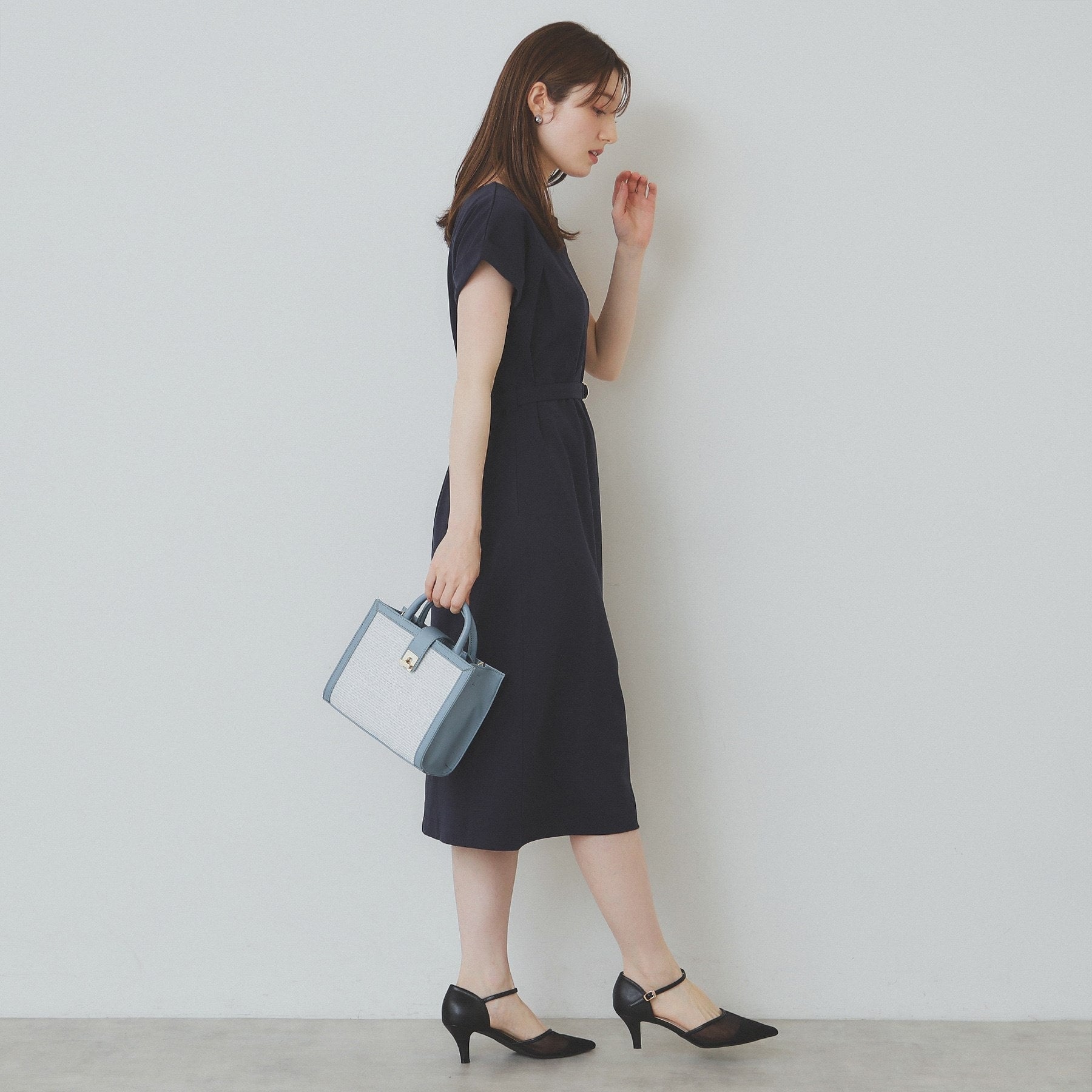 インデックス index 《5color/XS-3Lsize》Iラインシルエットワンピース【洗濯機洗い可/UVケア/接触冷感】 （ブラウン(844)） ブラウン(844)