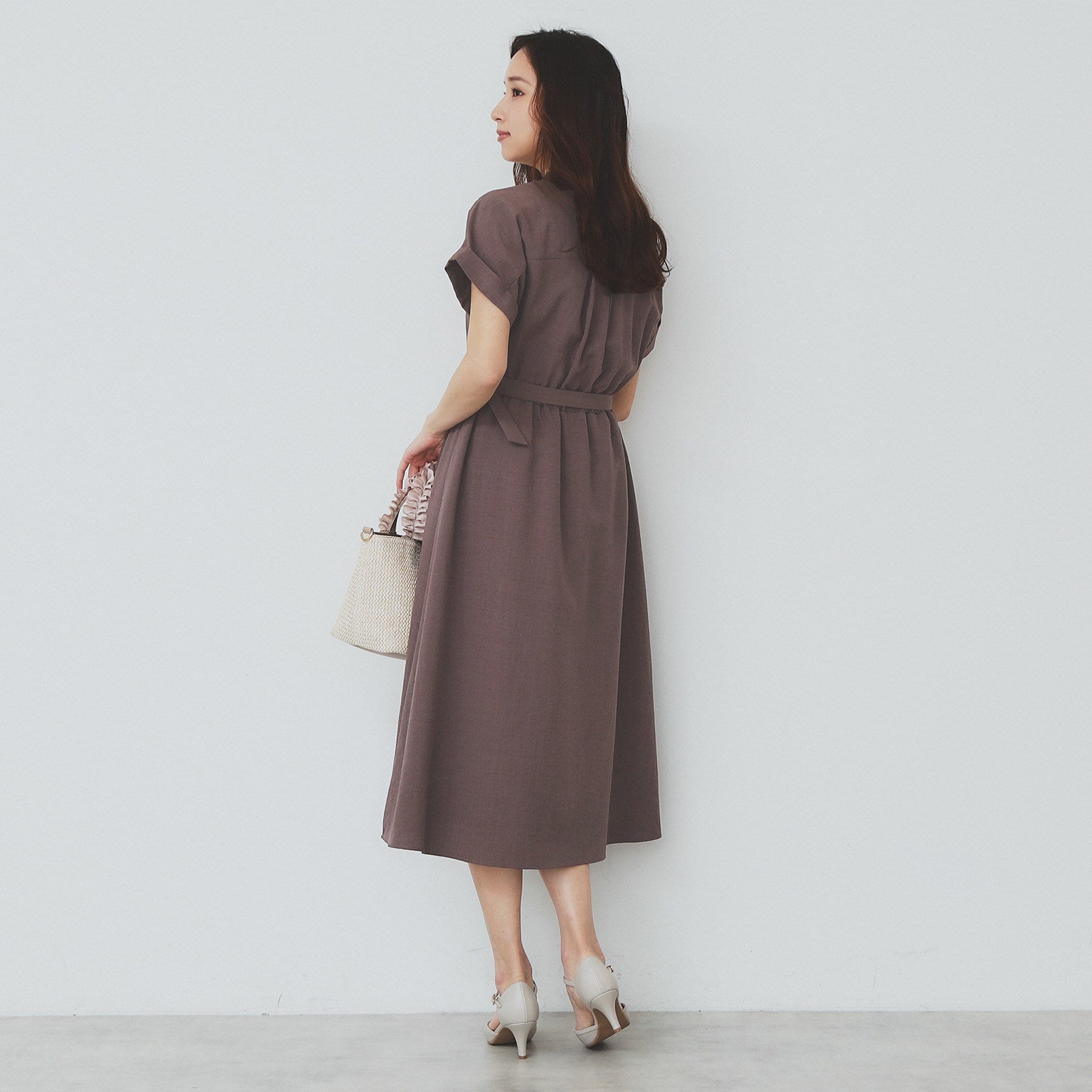 インデックス index 《6color/XS-LLsize》ダブルポケットスキッパーシャツワンピース【洗濯機洗い可/抗ピル/吸水速乾/防シワ】 （グレージュ(850)） グレージュ(850)