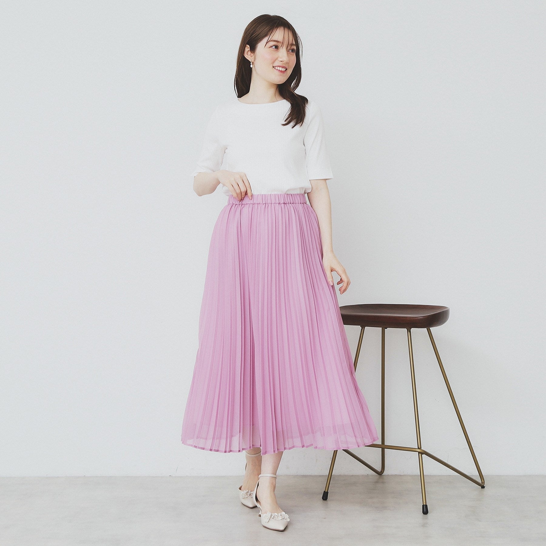 インデックス index 《7color/XS-LLsize》ボートネックリブトップス【UV/洗濯機洗い可】 （チャコールグレー(014)） チャコールグレー(014)