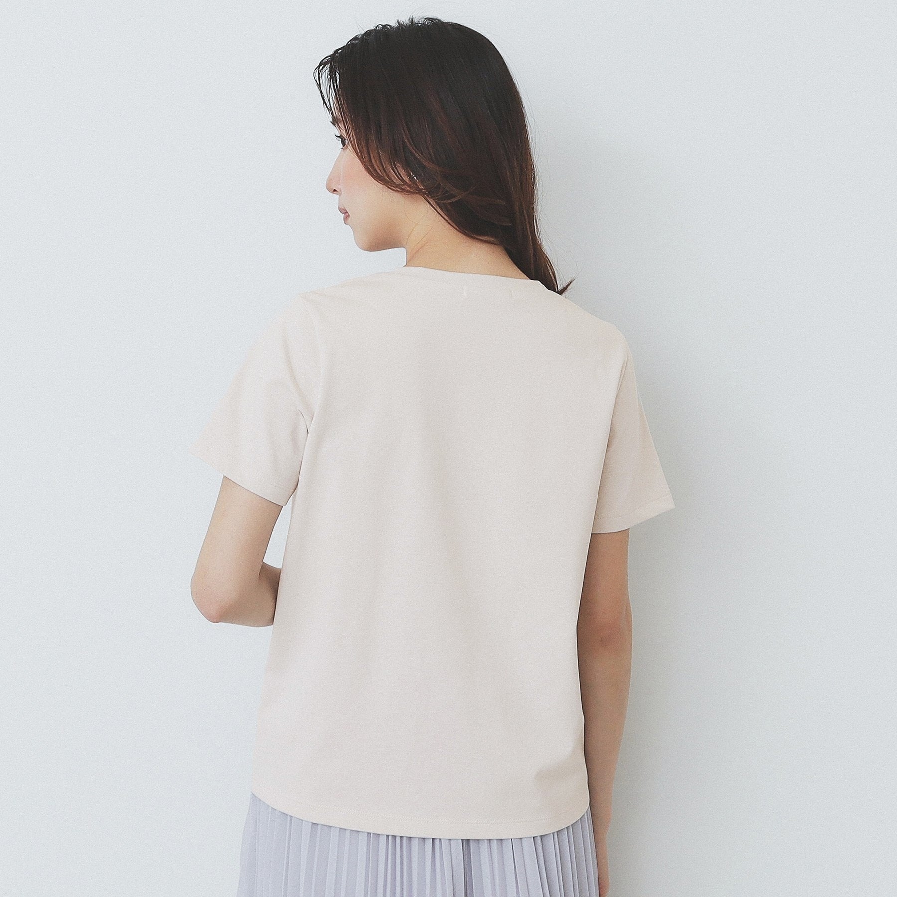 インデックス index 刺繍ロゴパール調Tシャツ【洗濯機可・汗ジミ防止・吸水速乾・接触冷感・UVケア】 （オフホワイト(003)） オフホワイト(003)