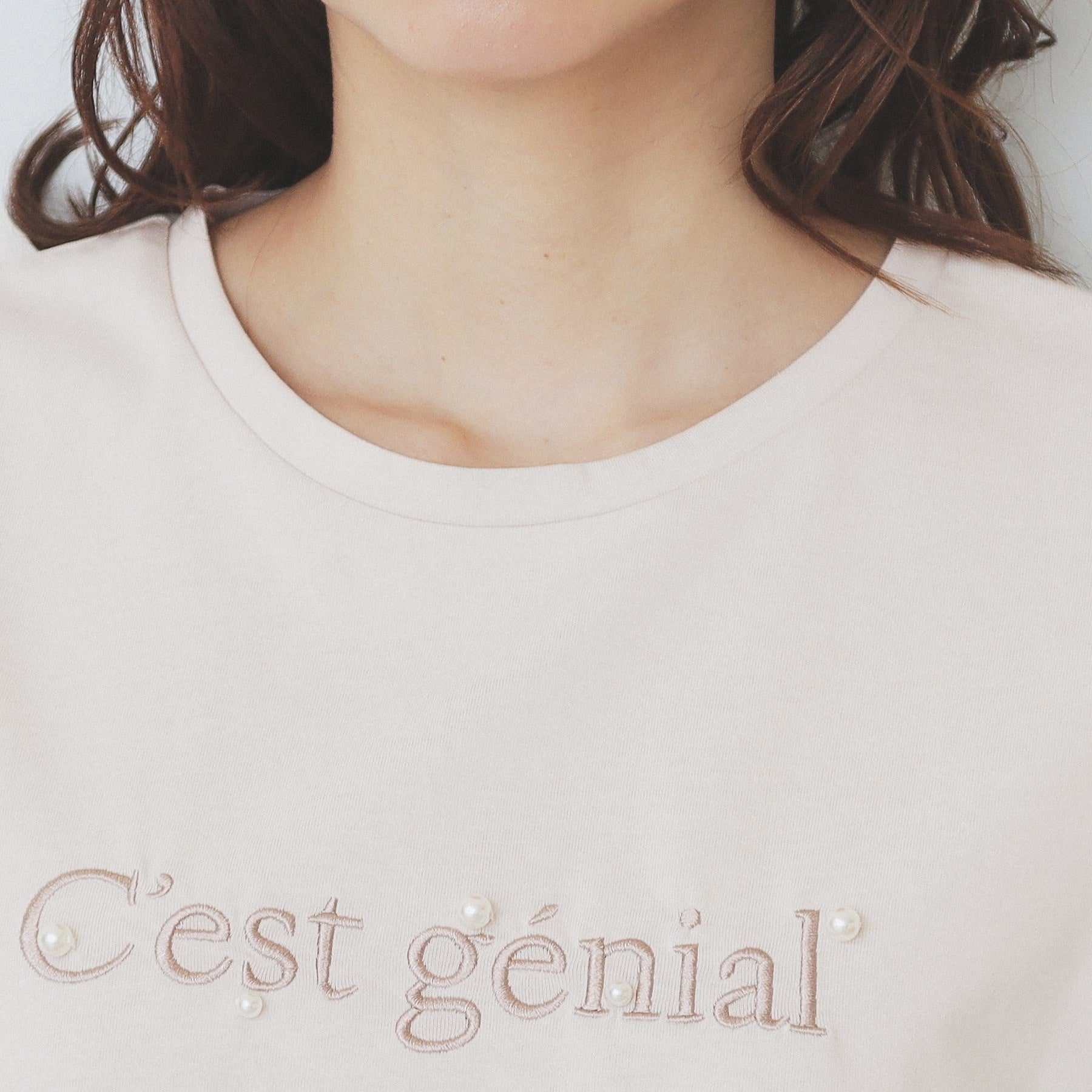 インデックス index 刺繍ロゴパール調Tシャツ【洗濯機可・汗ジミ防止・吸水速乾・接触冷感・UVケア】 （オフホワイト(003)） オフホワイト(003)
