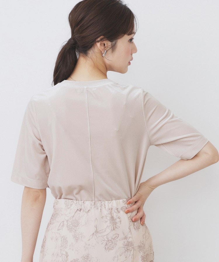 インデックス index ベロアボクシーTシャツ【洗濯機可】 （チャコールグレー(014)） チャコールグレー(014)