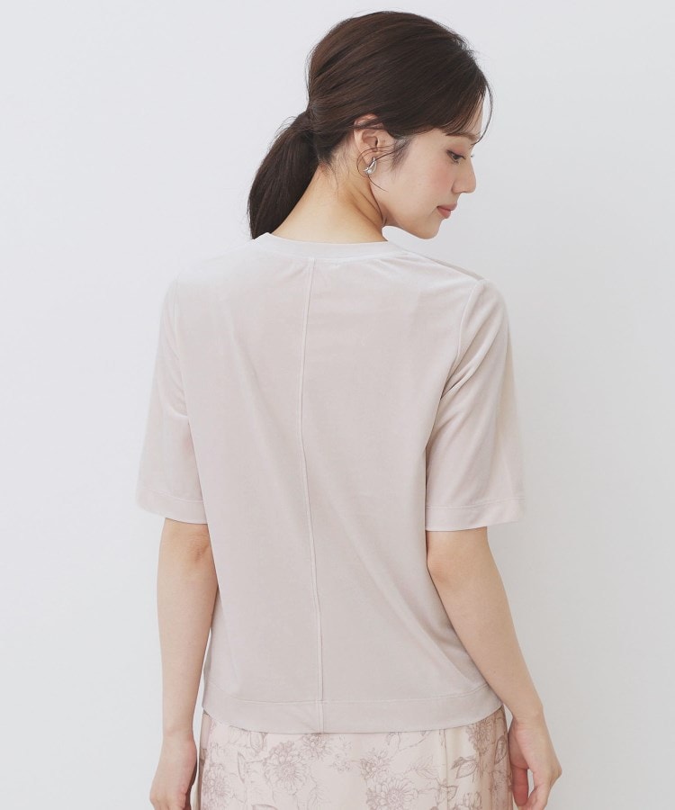 インデックス index ベロアボクシーTシャツ【洗濯機可】 （チャコールグレー(014)） チャコールグレー(014)