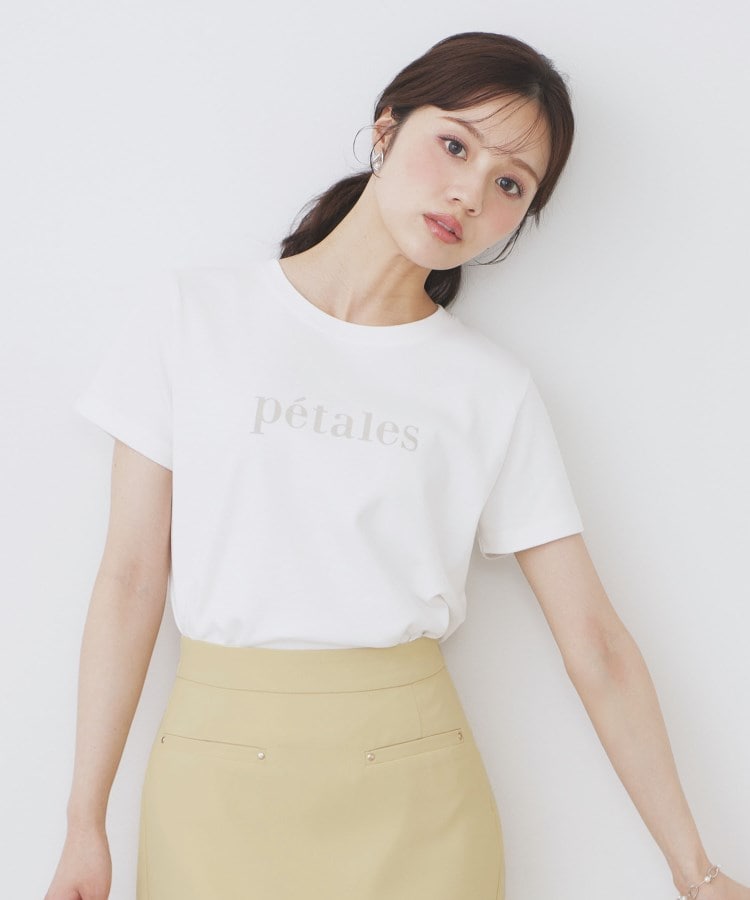 インデックス index C100ペタルフロッキーロゴTシャツ【洗濯機可・接触冷感・UVケア】 （チャコールグレー(014)） チャコールグレー(014)