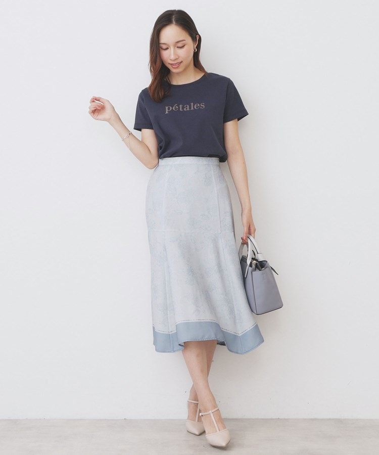 インデックス index C100ペタルフロッキーロゴTシャツ【洗濯機可・接触冷感・UVケア】 （チャコールグレー(014)） チャコールグレー(014)