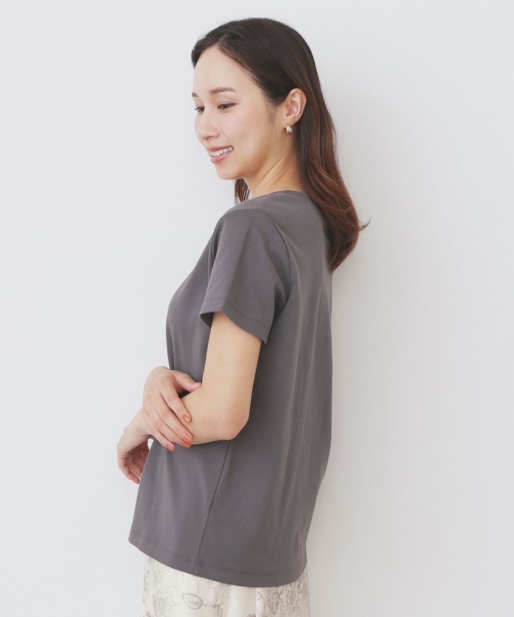 インデックス index C100ペタルフロッキーロゴTシャツ【洗濯機可・接触冷感・UVケア】 （チャコールグレー(014)） チャコールグレー(014)