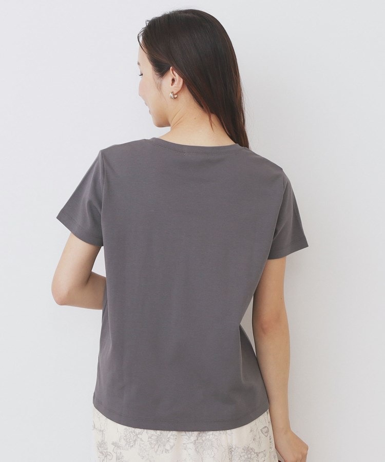 インデックス index C100ペタルフロッキーロゴTシャツ【洗濯機可・接触冷感・UVケア】 （チャコールグレー(014)） チャコールグレー(014)