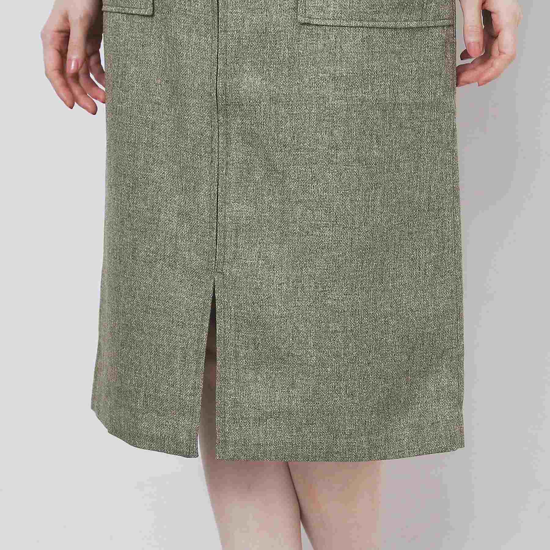 インデックス index ツイード調フロントジップタイトスカート【洗濯機可・防シワ】 （チャコールグレー(014)） チャコールグレー(014)