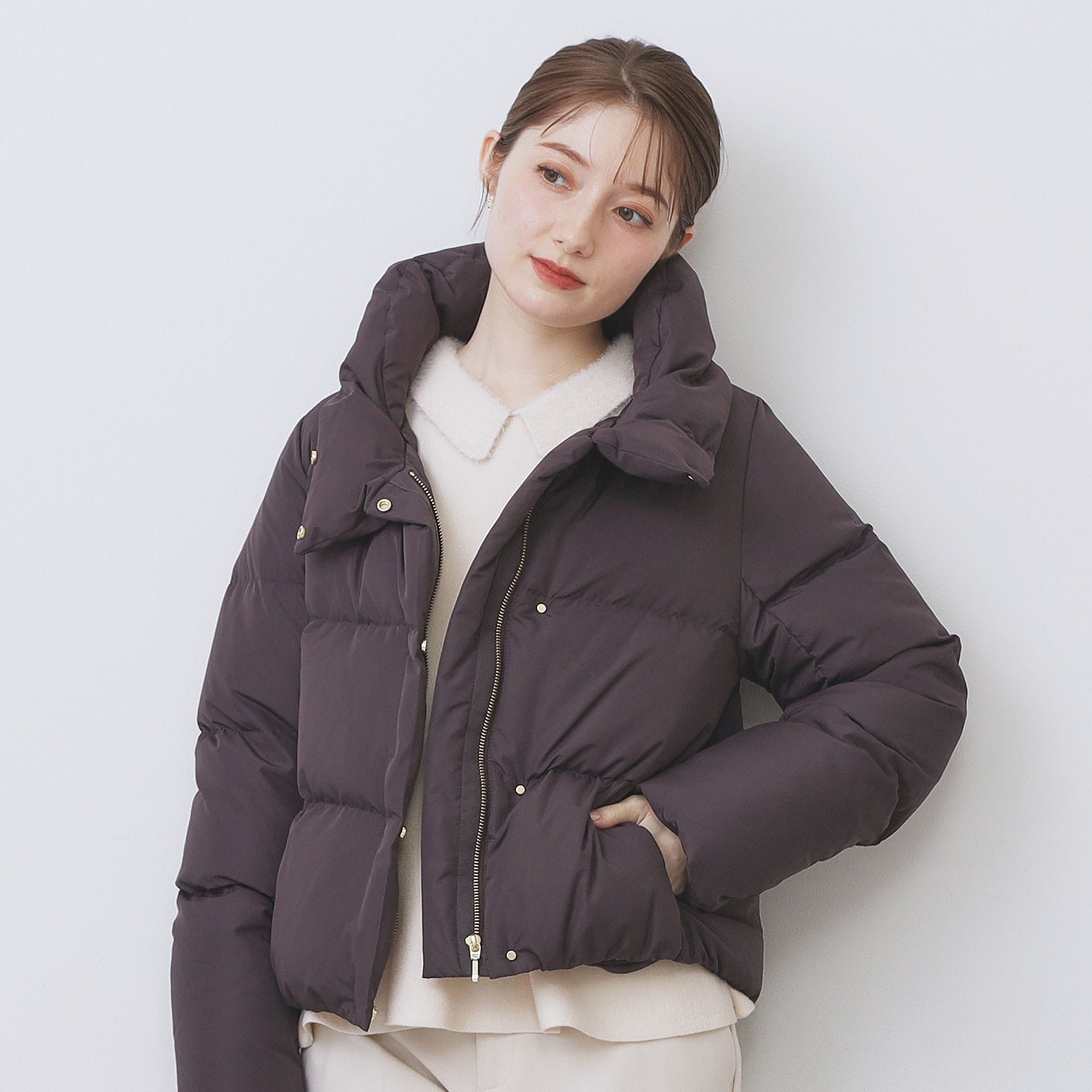 インデックス index KAWADAダウンショートコート【撥水/洗える/静電気防止裏地】《XS～LL》 （ブラウン(044)） ブラウン(044)