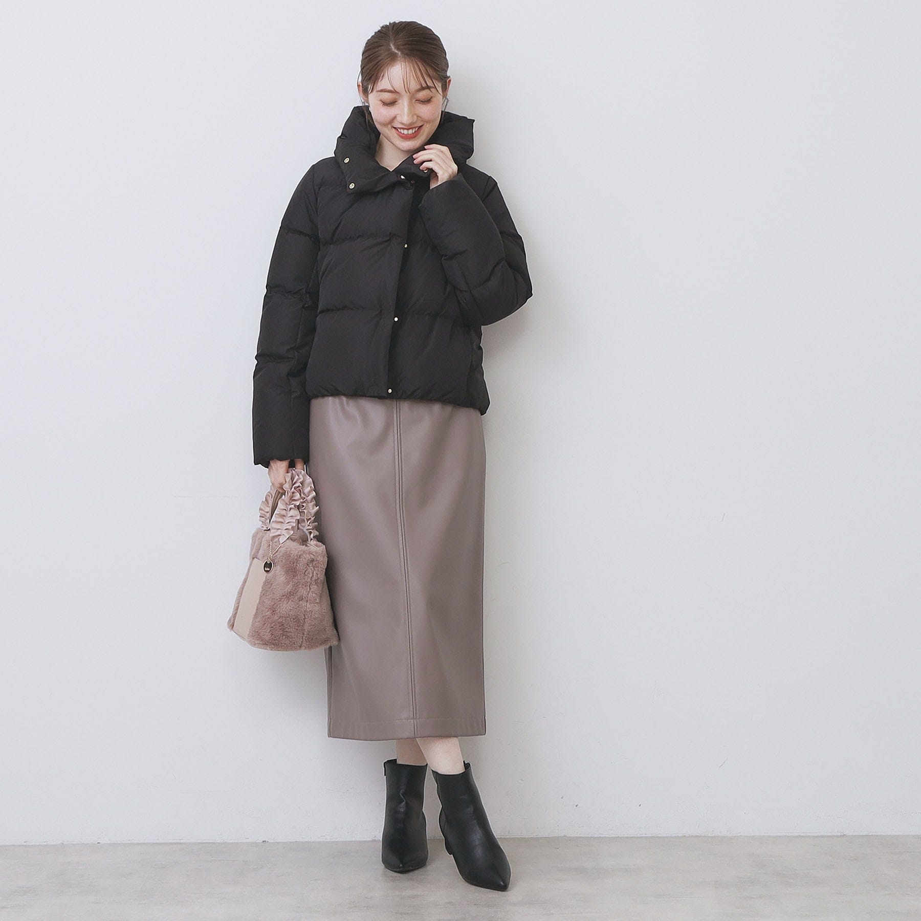 インデックス index KAWADAダウンショートコート【撥水/洗える/静電気防止裏地】《XS～LL》 （ブラウン(044)） ブラウン(044)