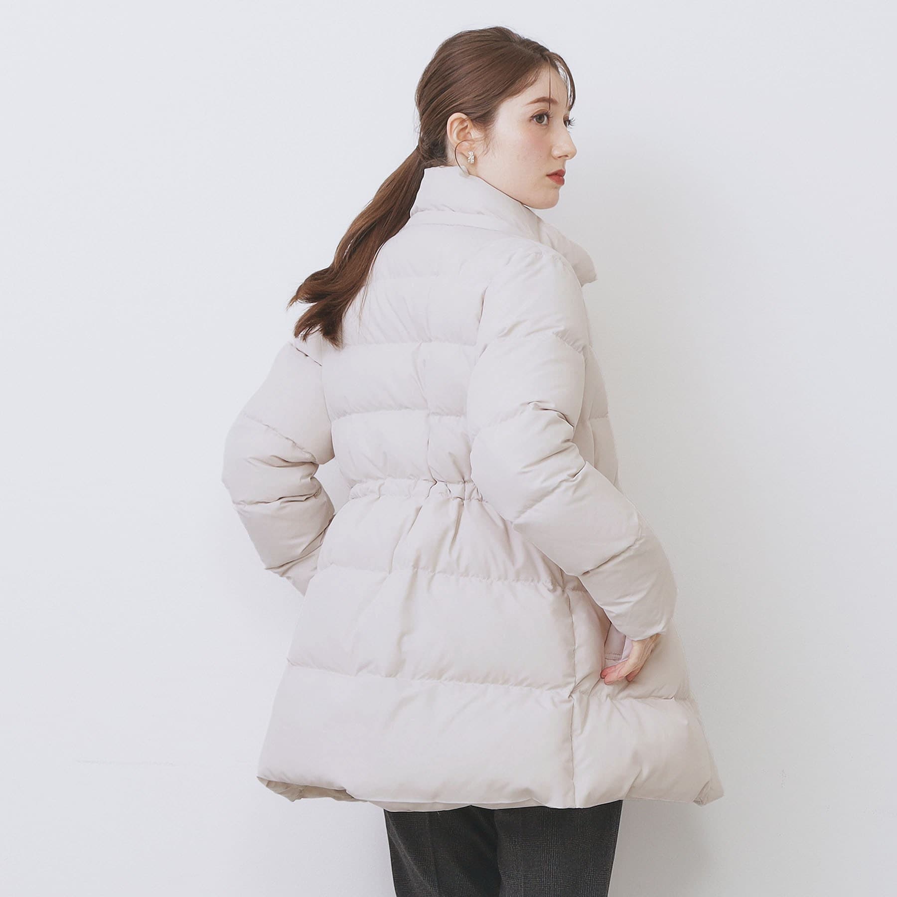 インデックス index KAWADAダウンドロストミドルコート【撥水/洗える/2WAY/静電気防止裏地】 （アイボリー(804)） アイボリー(804)