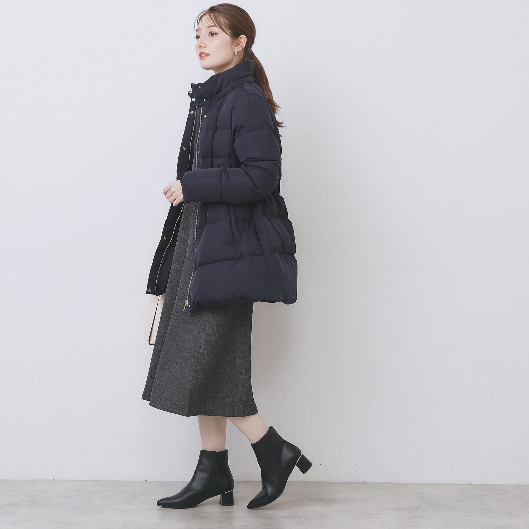 インデックス index KAWADAダウンドロストミドルコート【撥水/洗える/2WAY/静電気防止裏地】 （アイボリー(804)） アイボリー(804)