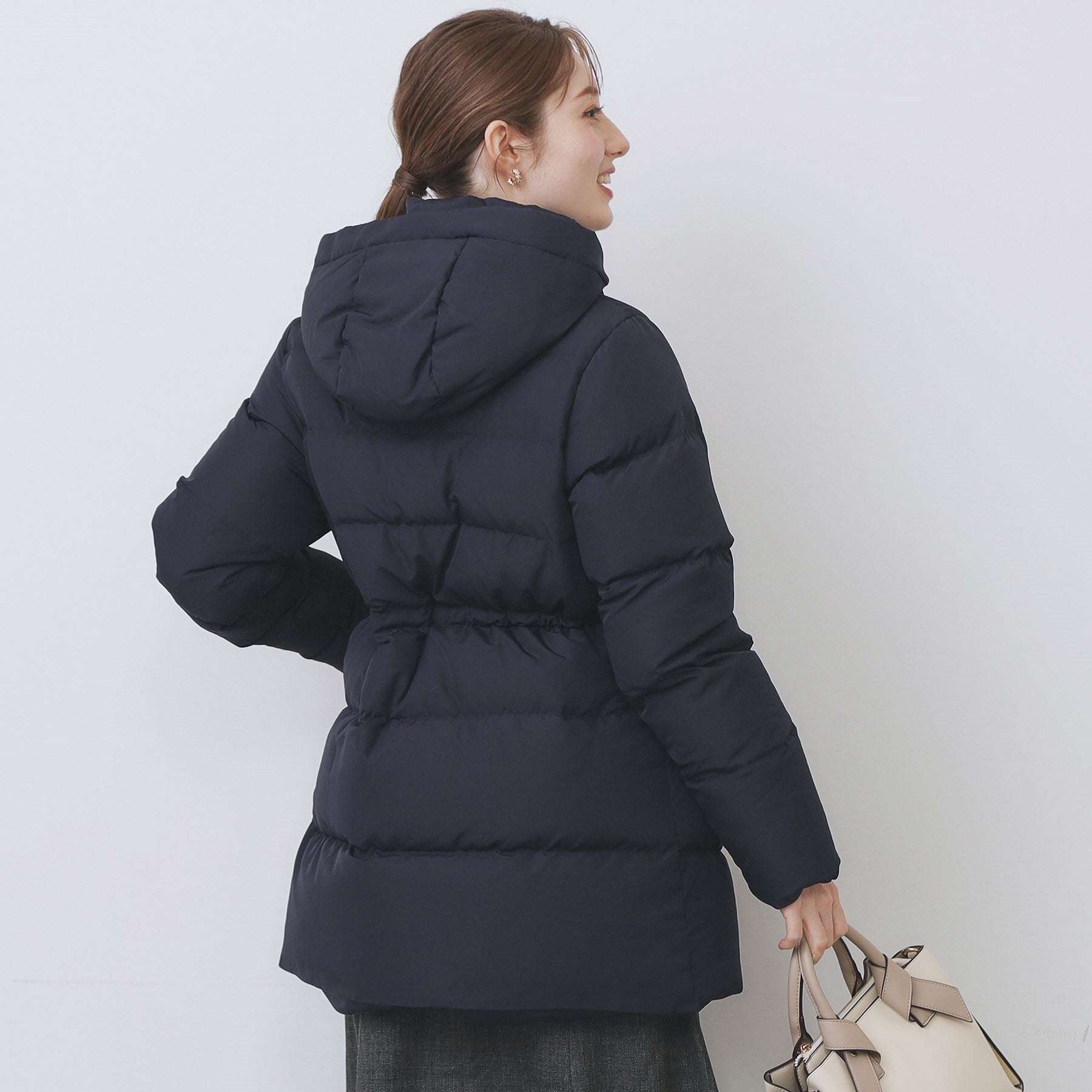 インデックス index KAWADAダウンドロストミドルコート【撥水/洗える/2WAY/静電気防止裏地】 （アイボリー(804)） アイボリー(804)