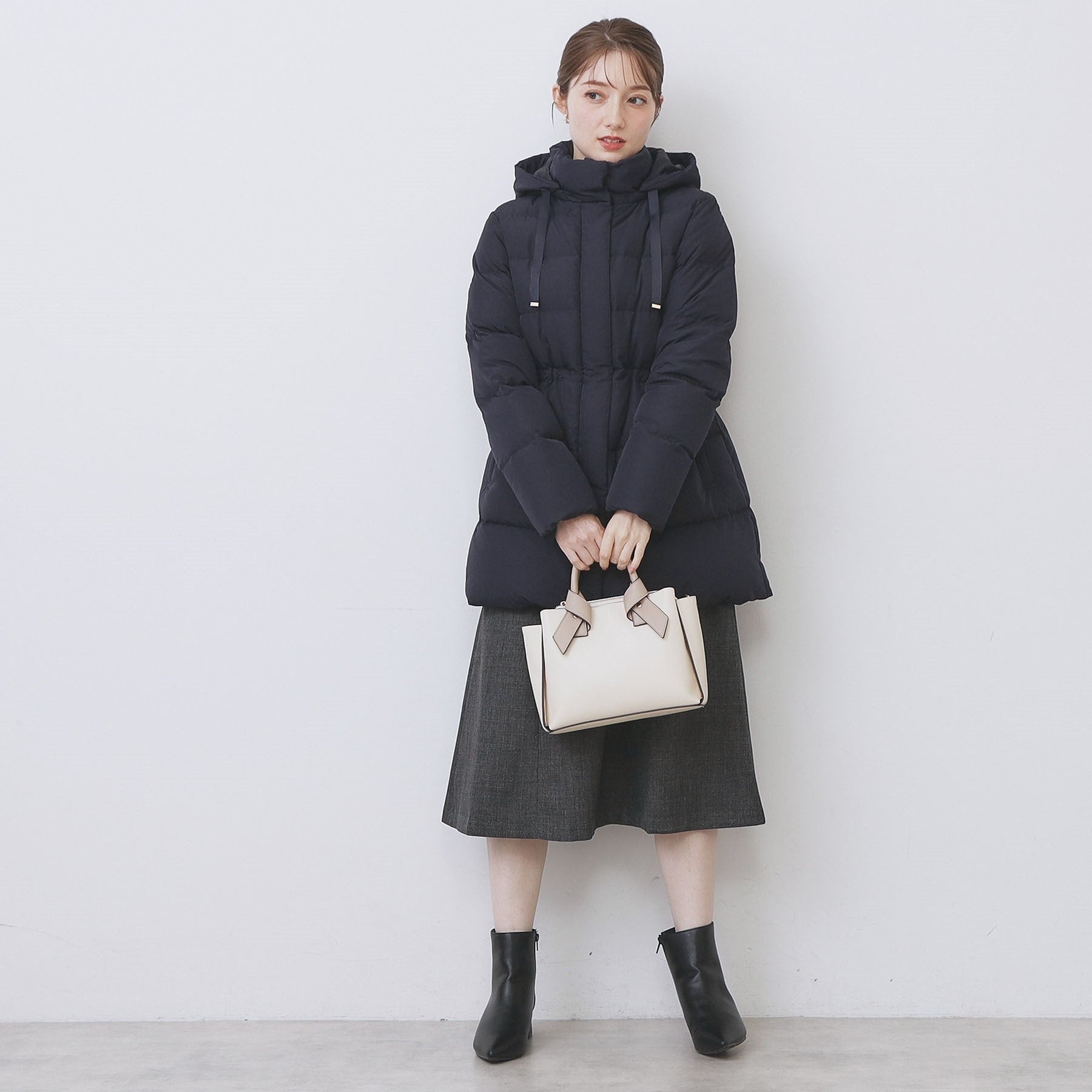 インデックス index KAWADAダウンドロストミドルコート【撥水/洗える/2WAY/静電気防止裏地】 （アイボリー(804)） アイボリー(804)