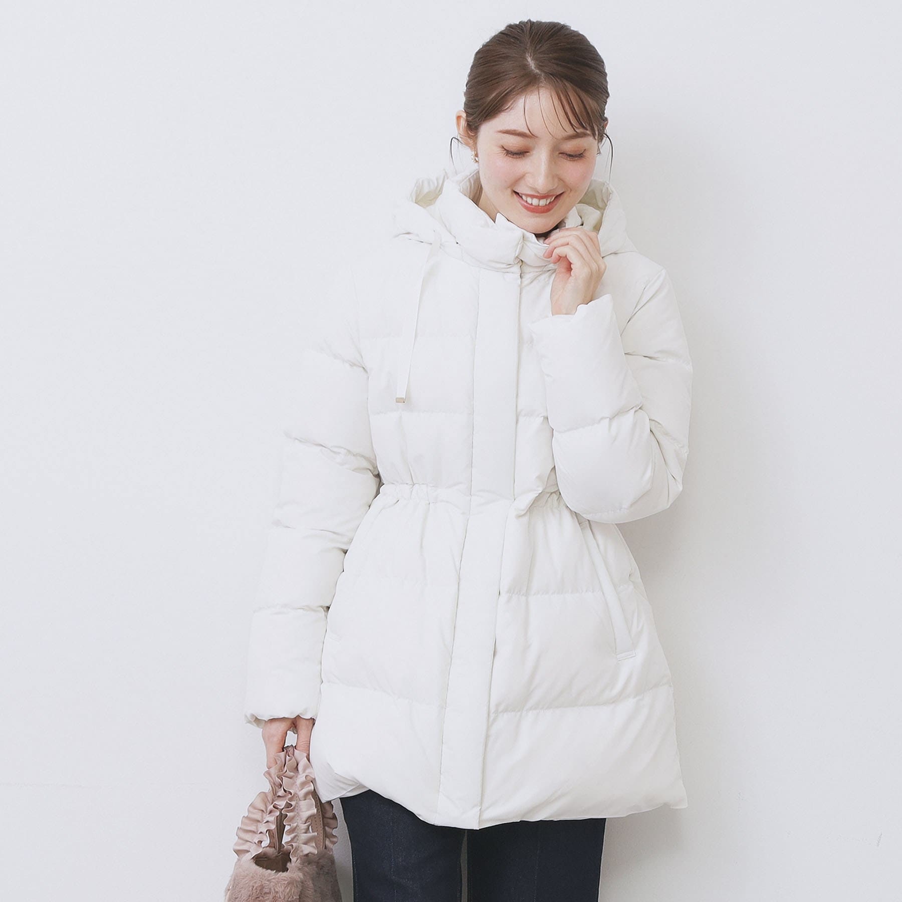 インデックス index KAWADAダウンドロストミドルコート【撥水/洗える/2WAY/静電気防止裏地】 （アイボリー(804)） アイボリー(804)