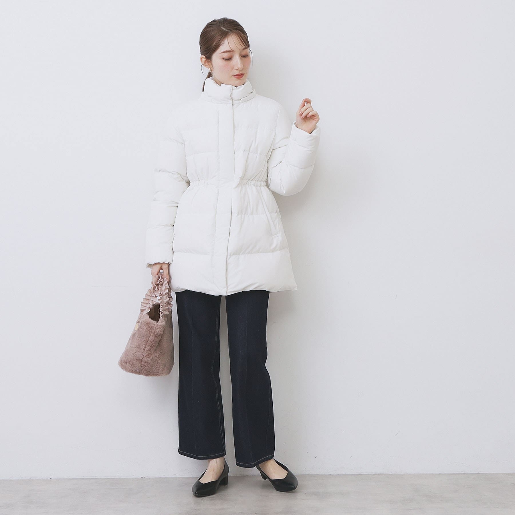 インデックス index KAWADAダウンドロストミドルコート【撥水/洗える/2WAY/静電気防止裏地】 （アイボリー(804)） アイボリー(804)