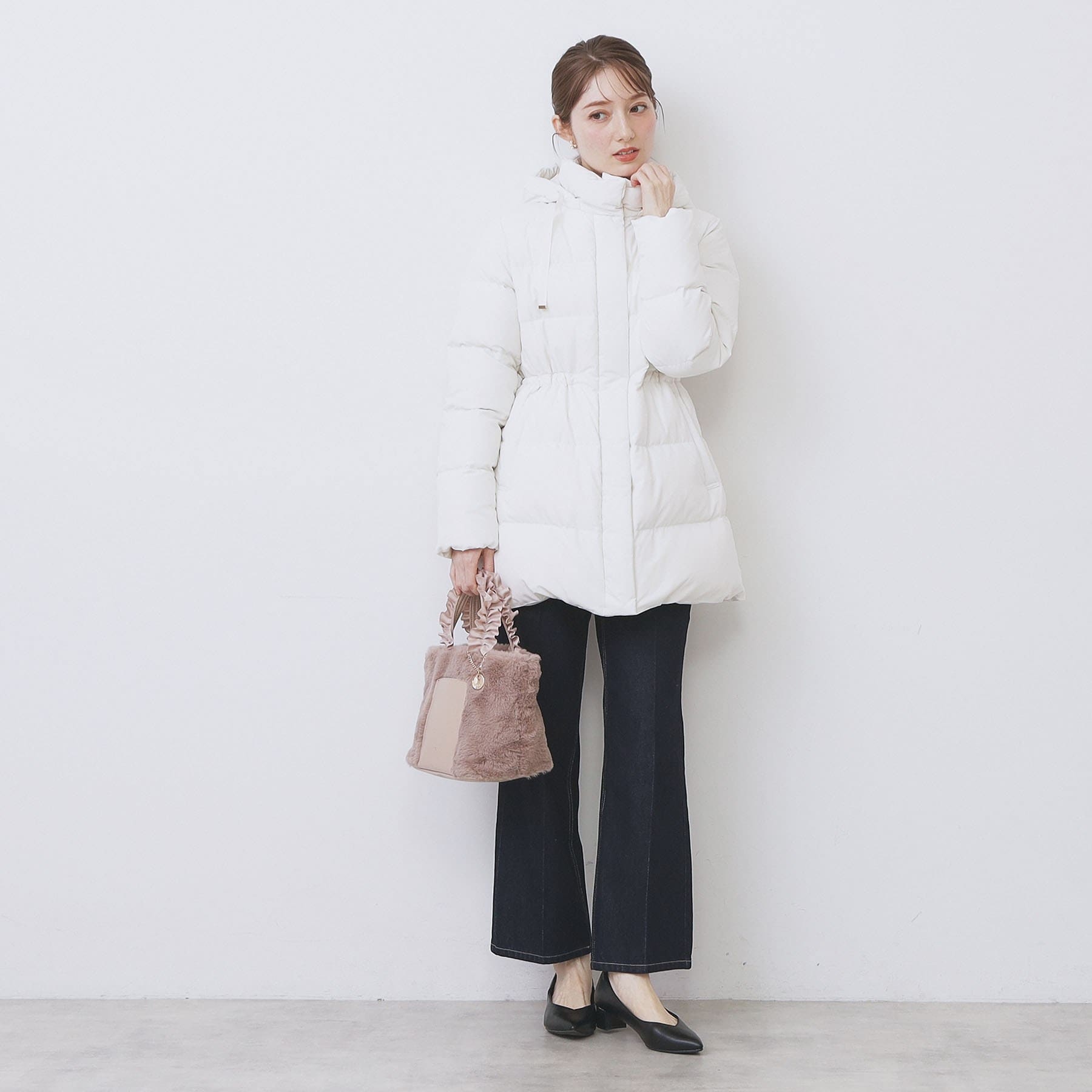 インデックス index KAWADAダウンドロストミドルコート【撥水/洗える/2WAY/静電気防止裏地】 （アイボリー(804)） アイボリー(804)