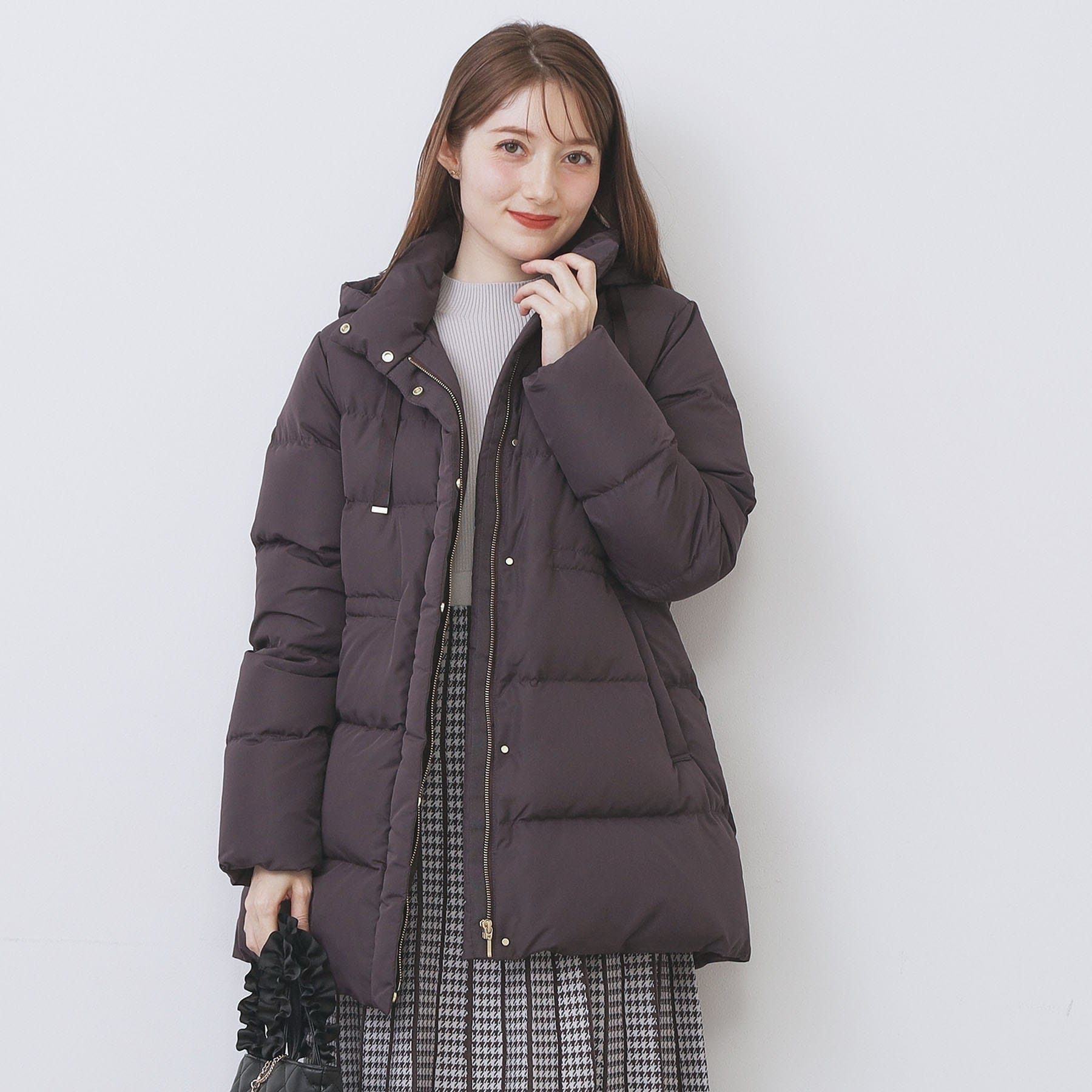 インデックス index KAWADAダウンドロストミドルコート【撥水/洗える/2WAY/静電気防止裏地】 （ブラウン(844)） ブラウン(844)