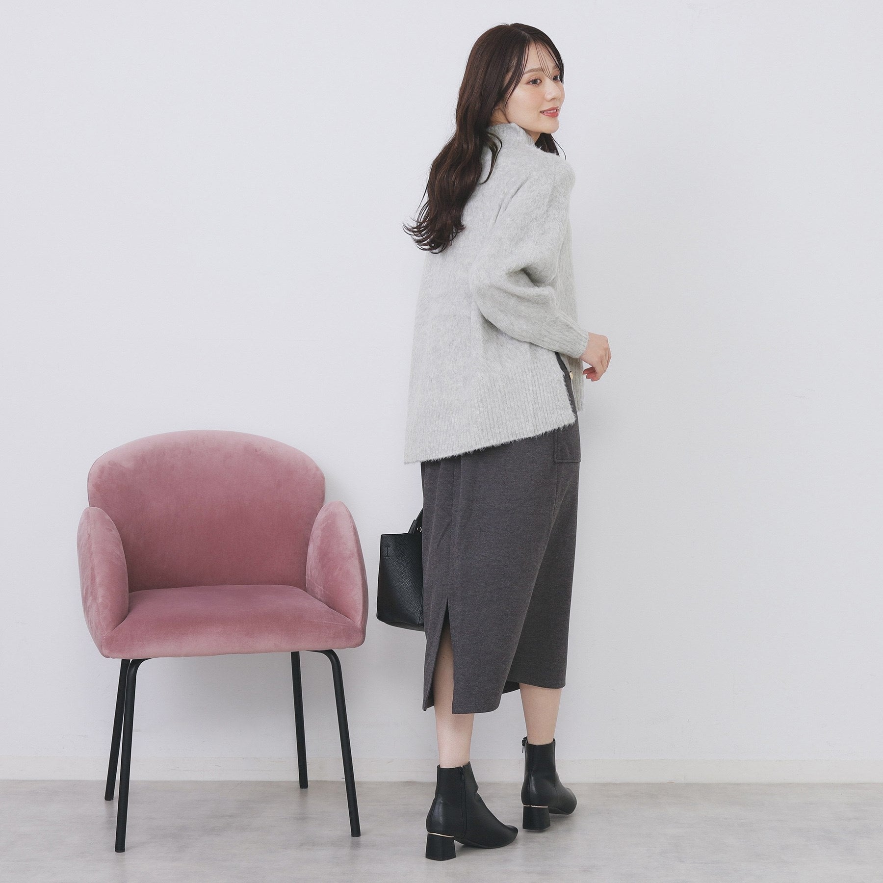 インデックス index ブライトフェザーハイネックパフニット【洗濯機可】 （グリーン(025)） グリーン(025)