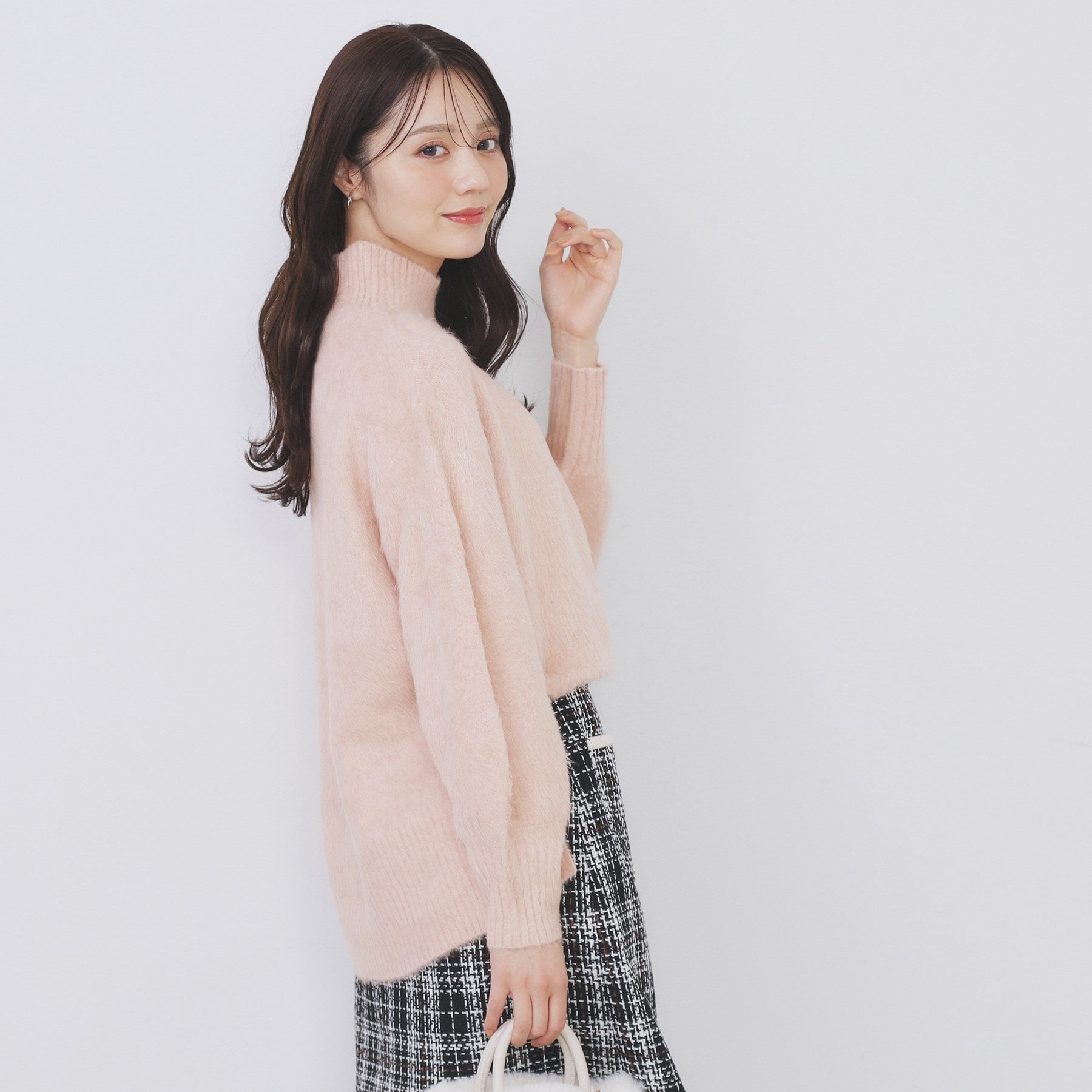 インデックス index ブライトフェザーハイネックパフニット【洗濯機可】 （グリーン(025)） グリーン(025)