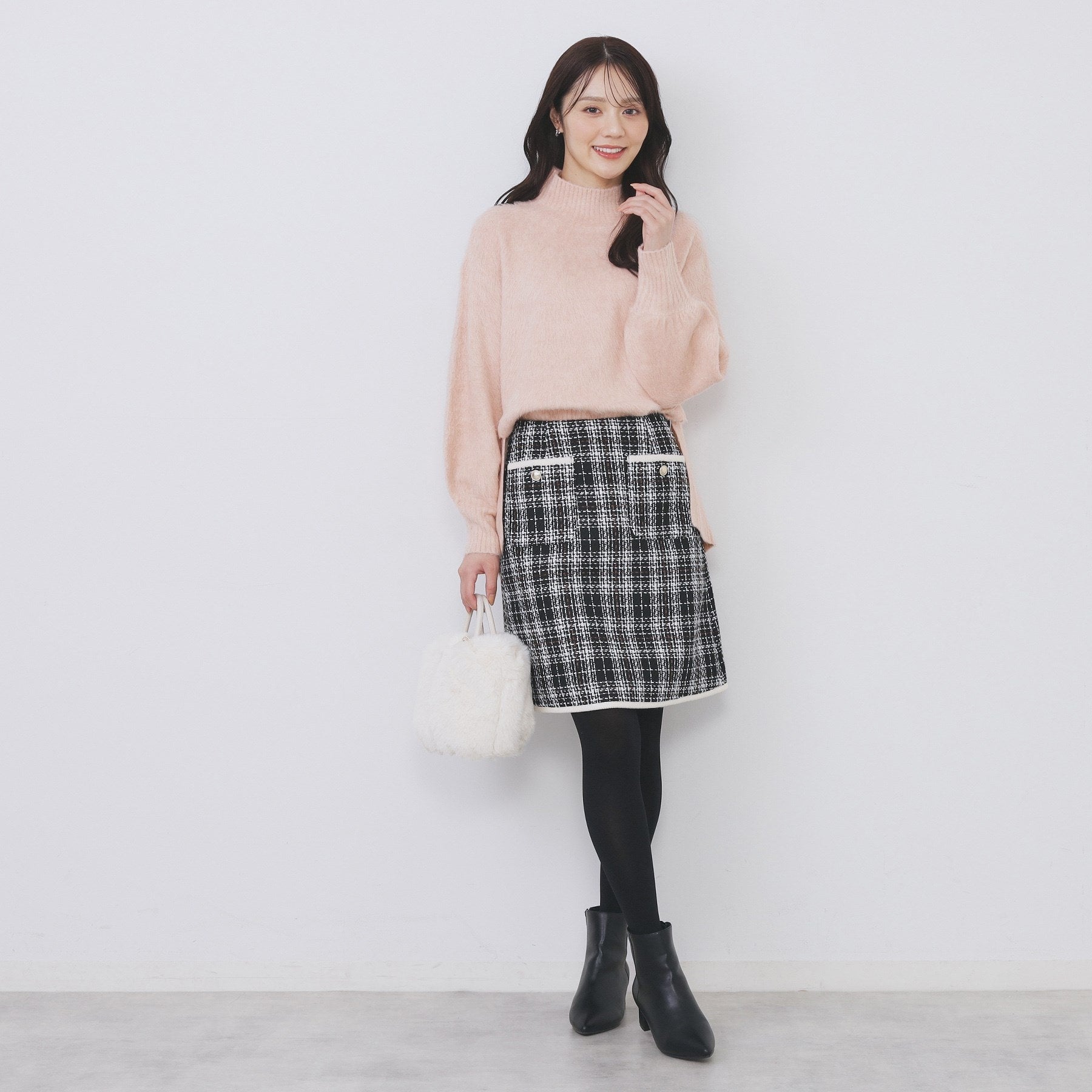 インデックス index ブライトフェザーハイネックパフニット【洗濯機可】 （グリーン(025)） グリーン(025)