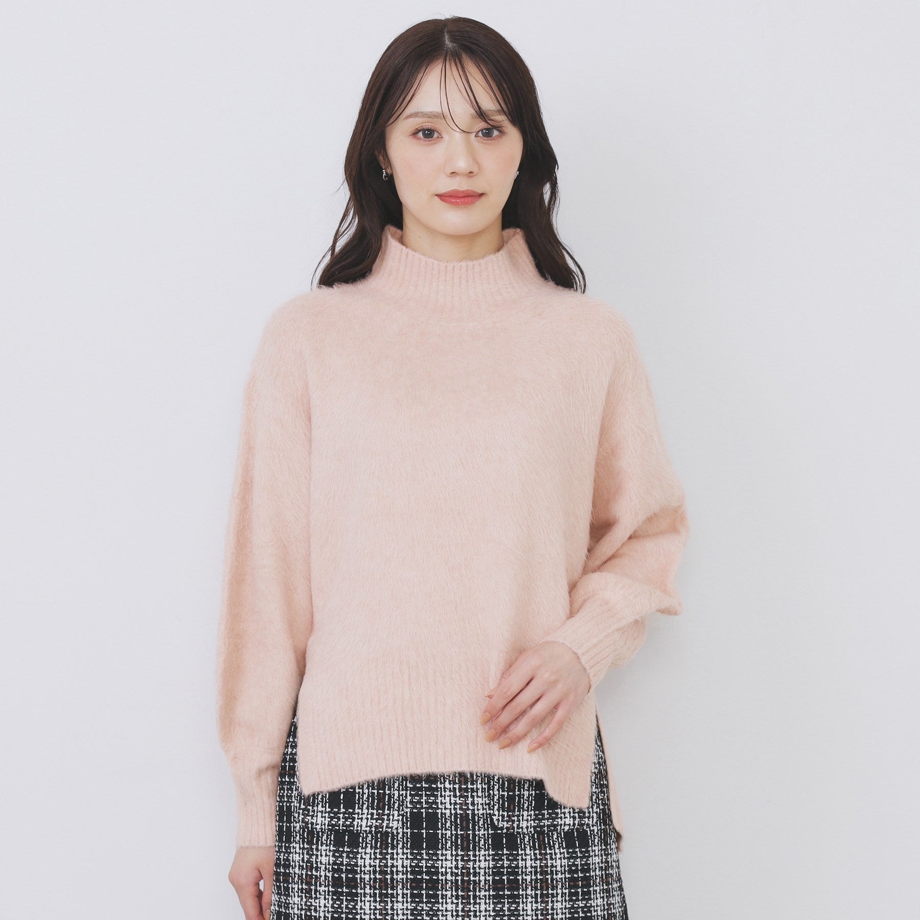 インデックス index ブライトフェザーハイネックパフニット【洗濯機可】 （グリーン(025)） グリーン(025)