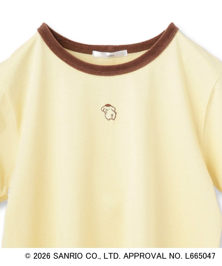 インデックス index ◆【ポムポムプリン】リンガーベロアTシャツ【洗濯機OK】 （オフホワイト(003)） オフホワイト(003)