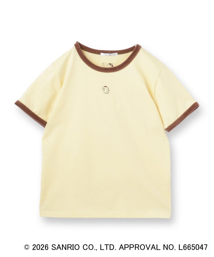 インデックス index ◆【ポムポムプリン】リンガーベロアTシャツ【洗濯機OK】 （ライトイエロー(030)） ライトイエロー(030)