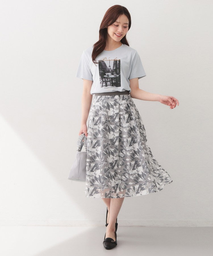 インデックス index 転写箔プリントTシャツ【洗濯機OK／接触冷感／UVケア】 （サックスブルー(090)） サックスブルー(090)