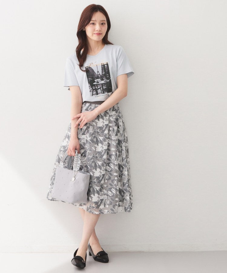 インデックス index 転写箔プリントTシャツ【洗濯機OK／接触冷感／UVケア】 （サックスブルー(090)） サックスブルー(090)