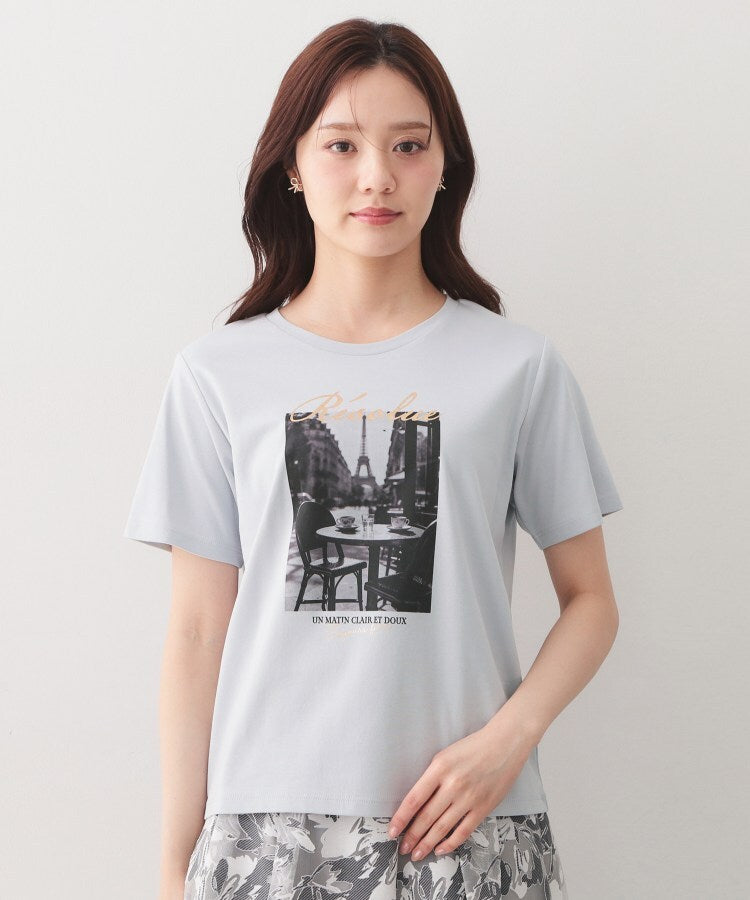 インデックス index 転写箔プリントTシャツ【洗濯機OK／接触冷感／UVケア】 （サックスブルー(090)） サックスブルー(090)