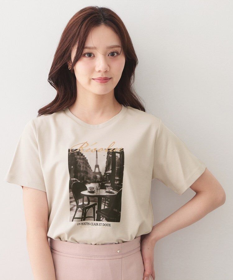 インデックス index 転写箔プリントTシャツ【洗濯機OK／接触冷感／UVケア】 （サックスブルー(090)） サックスブルー(090)