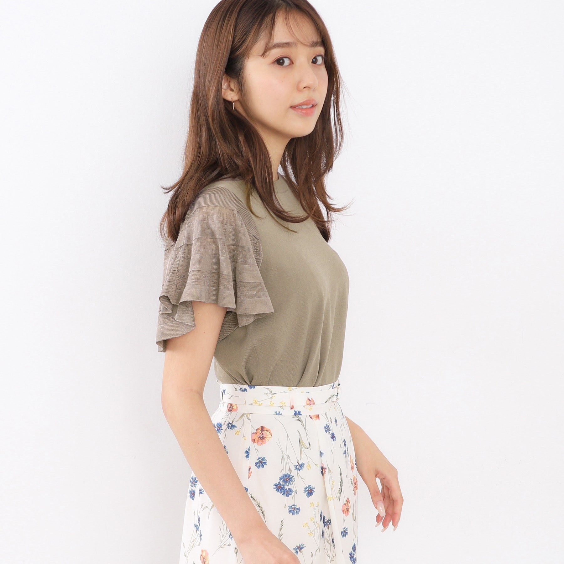 index index Bright Flare Sleeve Knit [Machine Washable]