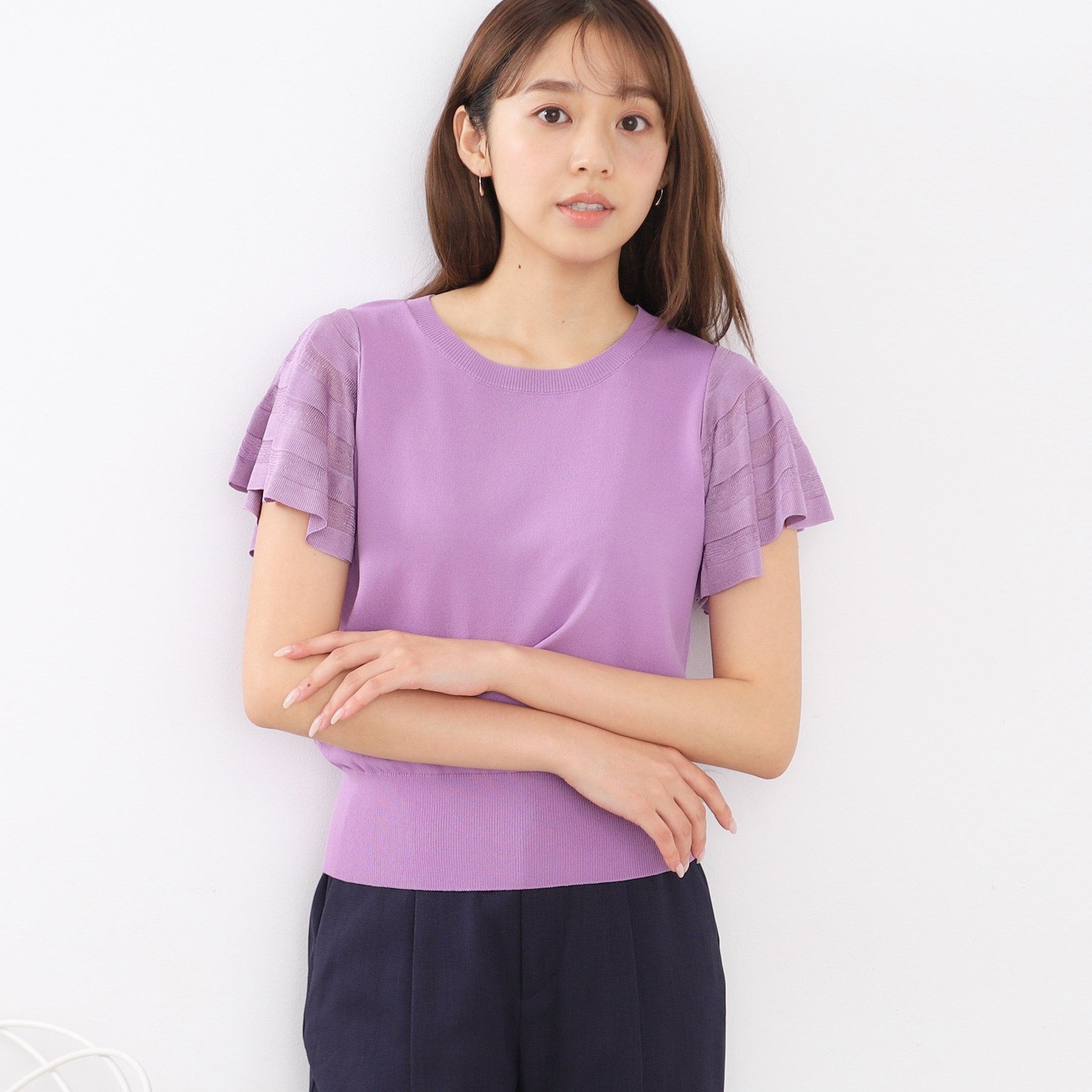 index index Bright Flare Sleeve Knit [Machine Washable]