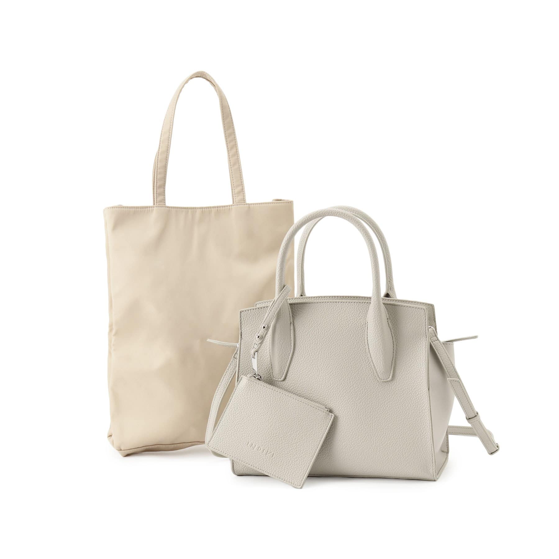 インディヴィ INDIVI ◆【合皮／マルチWAY／サブバッグ付】ミニショルダーバッグ （ライトグレー(611)） ライトグレー(611)