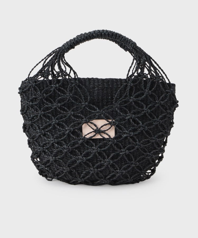 インディヴィ INDIVI 【beautiful people】abaca twist bag S （ブラック(019)） ブラック(019)