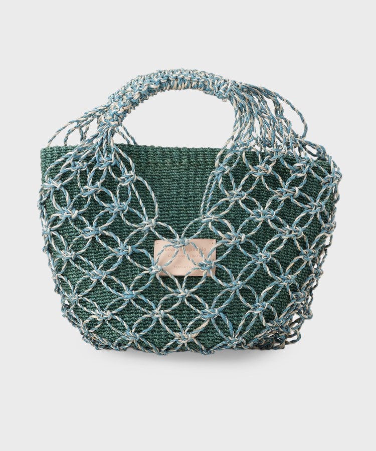 インディヴィ INDIVI 【beautiful people】abaca twist bag S （ブルー(092)） ブルー(092)