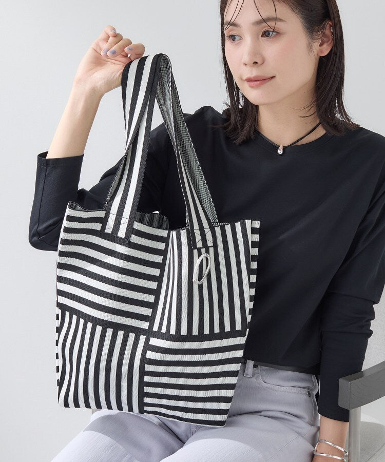 インディヴィ INDIVI 【WEB限定カラー／A4収納】柄ニットバッグ （ベージュ(552)） ベージュ(552)