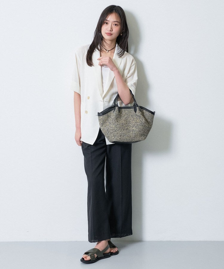 インディヴィ INDIVI ◆【2WAY】ペーパーミドルバッグ （ベージュ(552)） ベージュ(552)